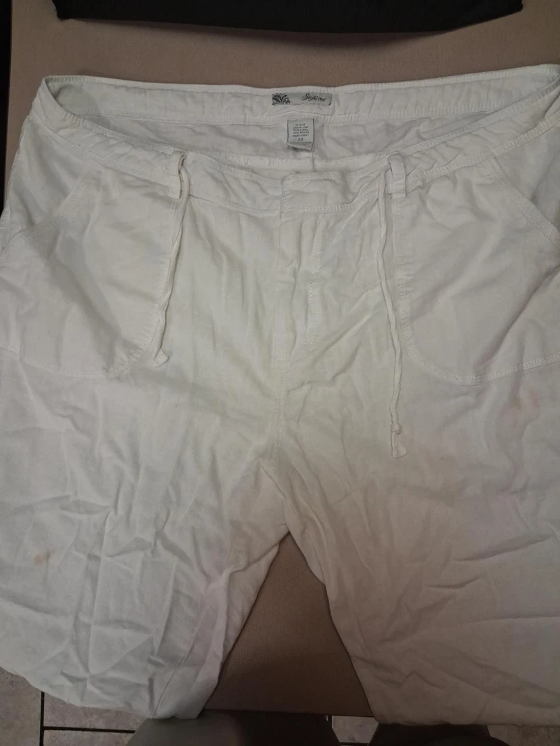 Style&Co. White Linen Blend Pants Size 2X