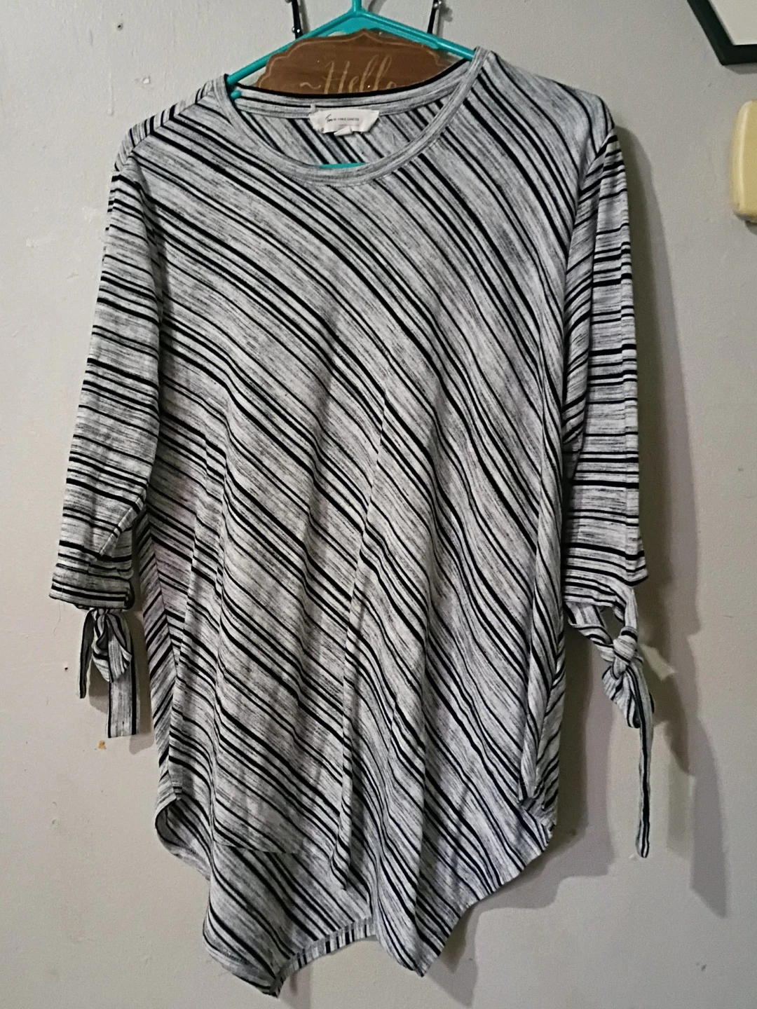 Lane Bryant Striped Tie-Sleeve Top