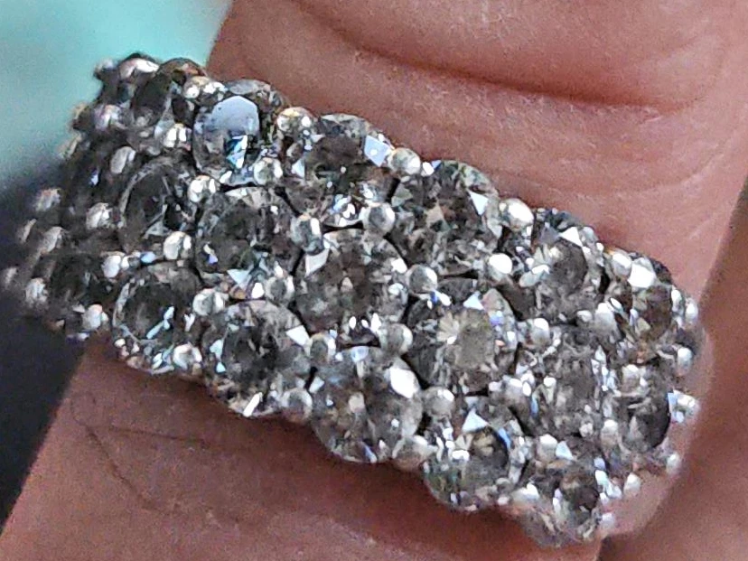 Three-Row Diamond Band Ring