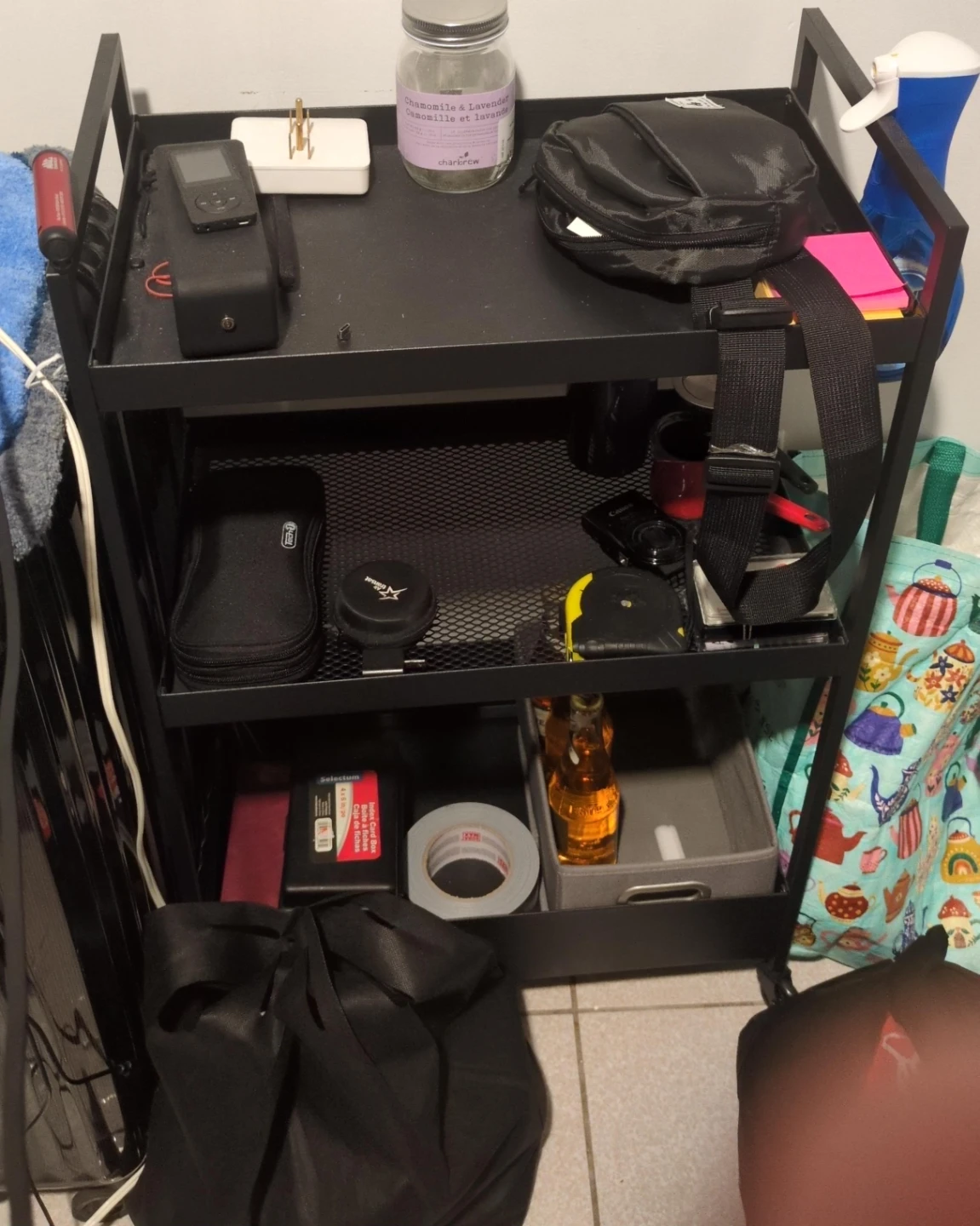 Three-Tier Rolling Utility Cart Black IKEA