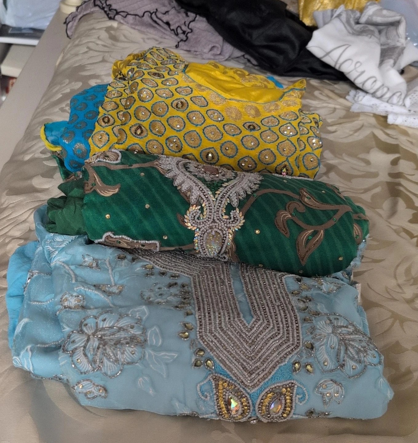 Three Embellished Pakistani Suits