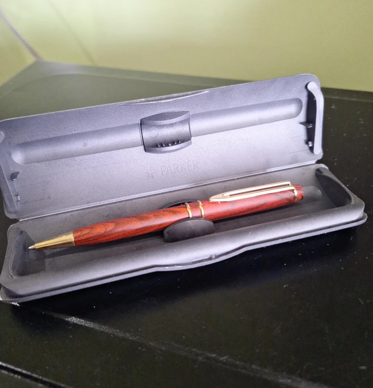 Parker Wood Grain Ballpoint Pen with Case