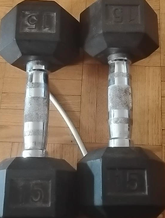 Pair of 15lb Hex Dumbbells