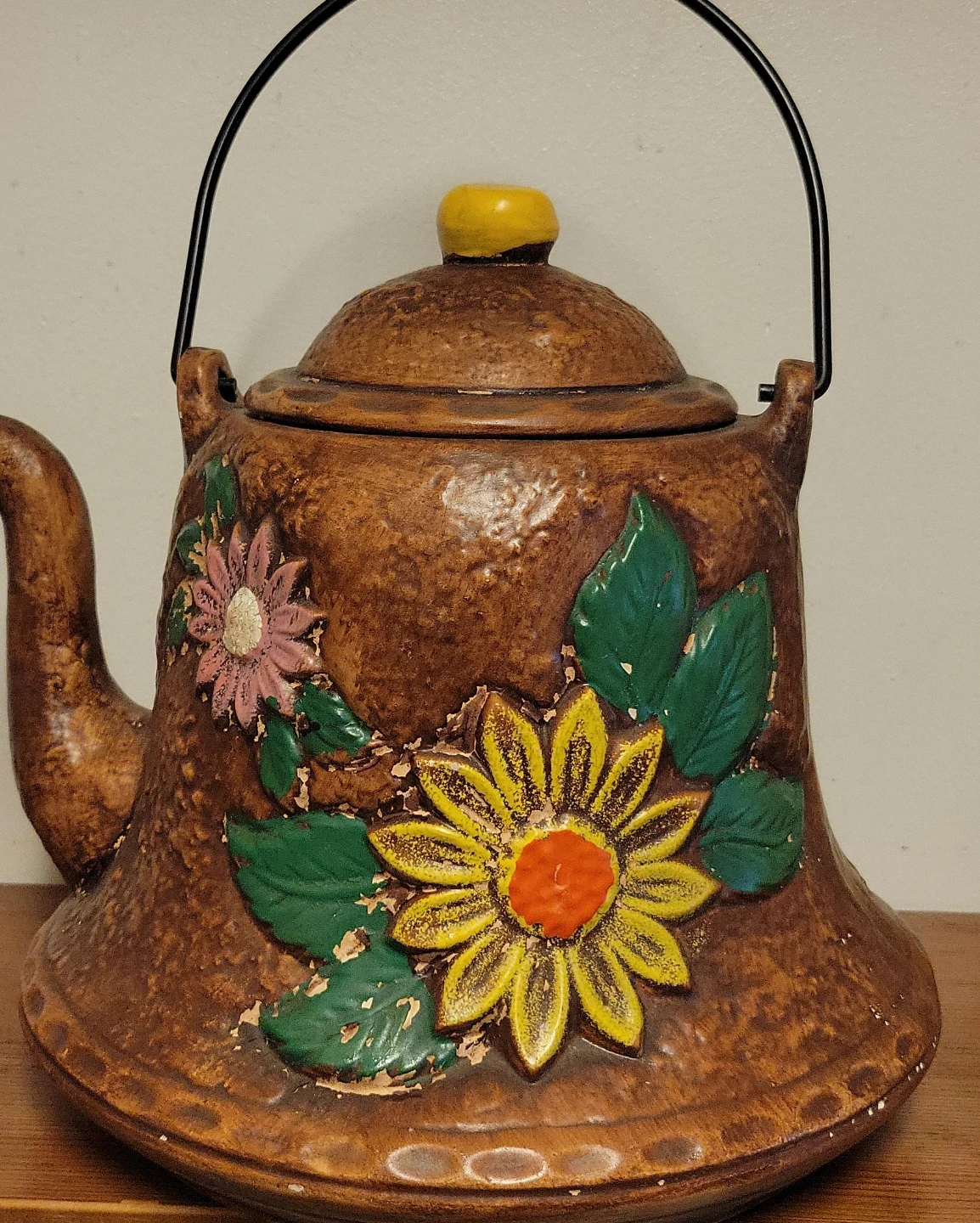 Vintage Ceramic Teapot with Floral Design