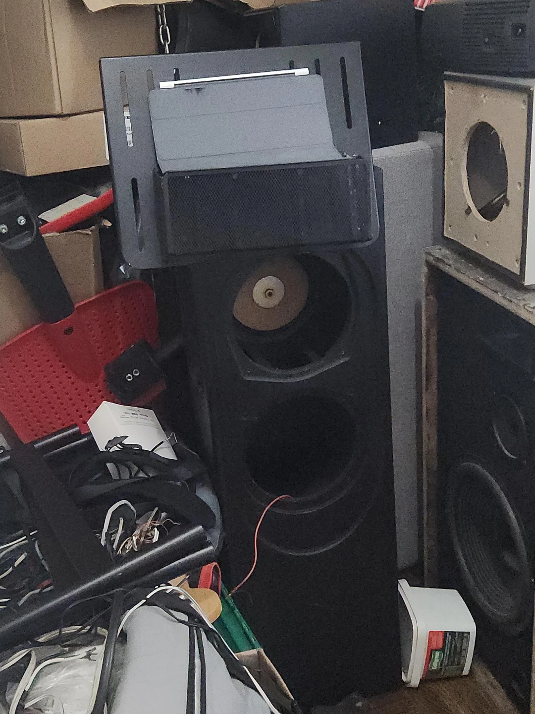 Black Floor-Standing Speaker Cabinet