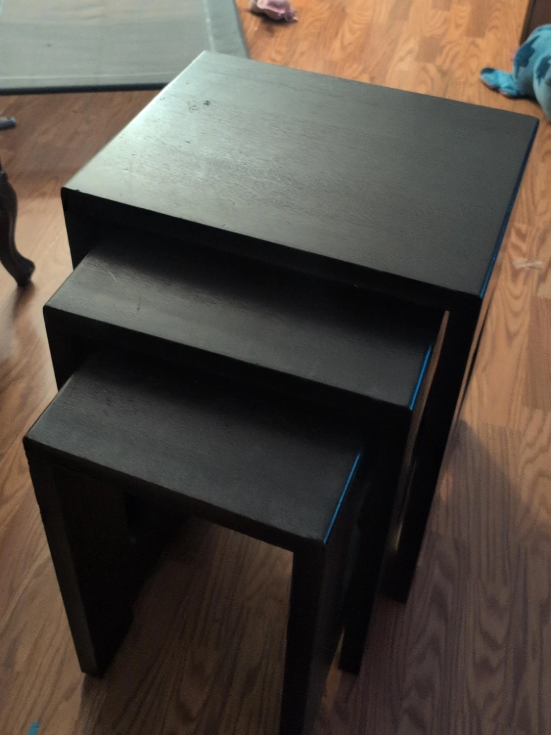 Set of Three Black Nesting Tables