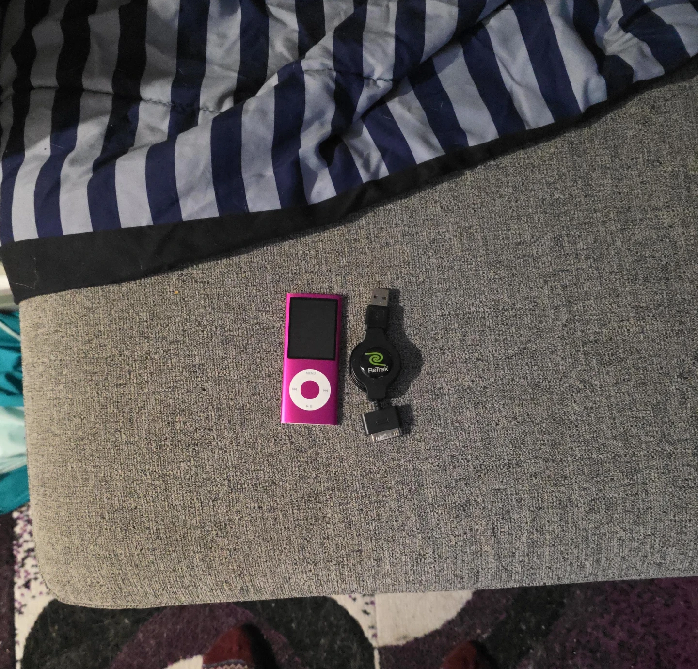 Pink Apple iPod Nano with ReTrak Cable