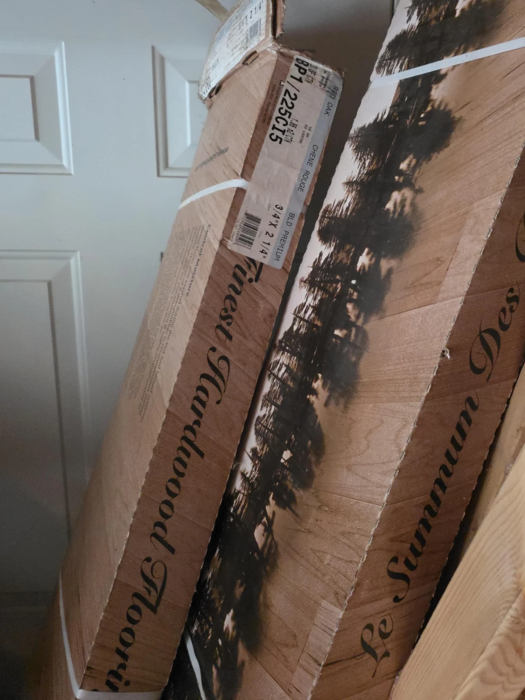 Must go by October 15th 2 boxes Red Oak Hardwood Flooring