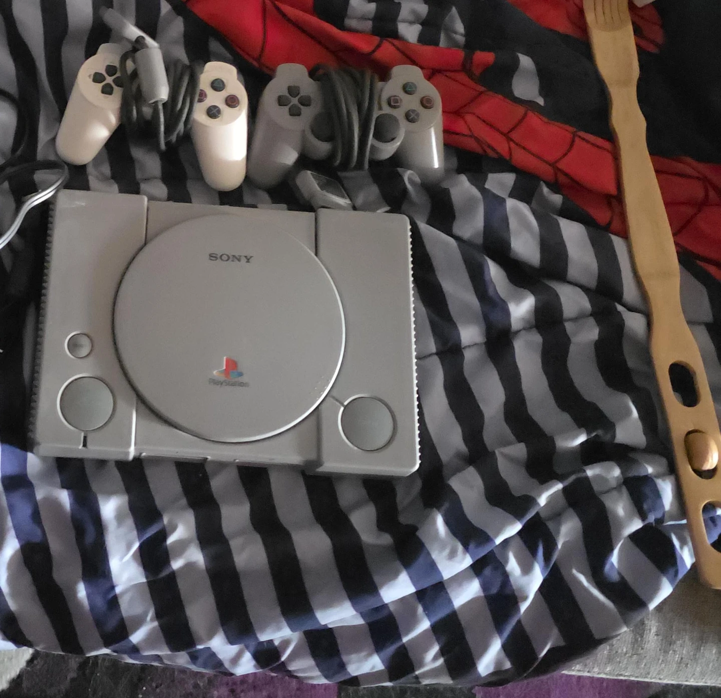 Sony PlayStation 1 Console with Two Controllers