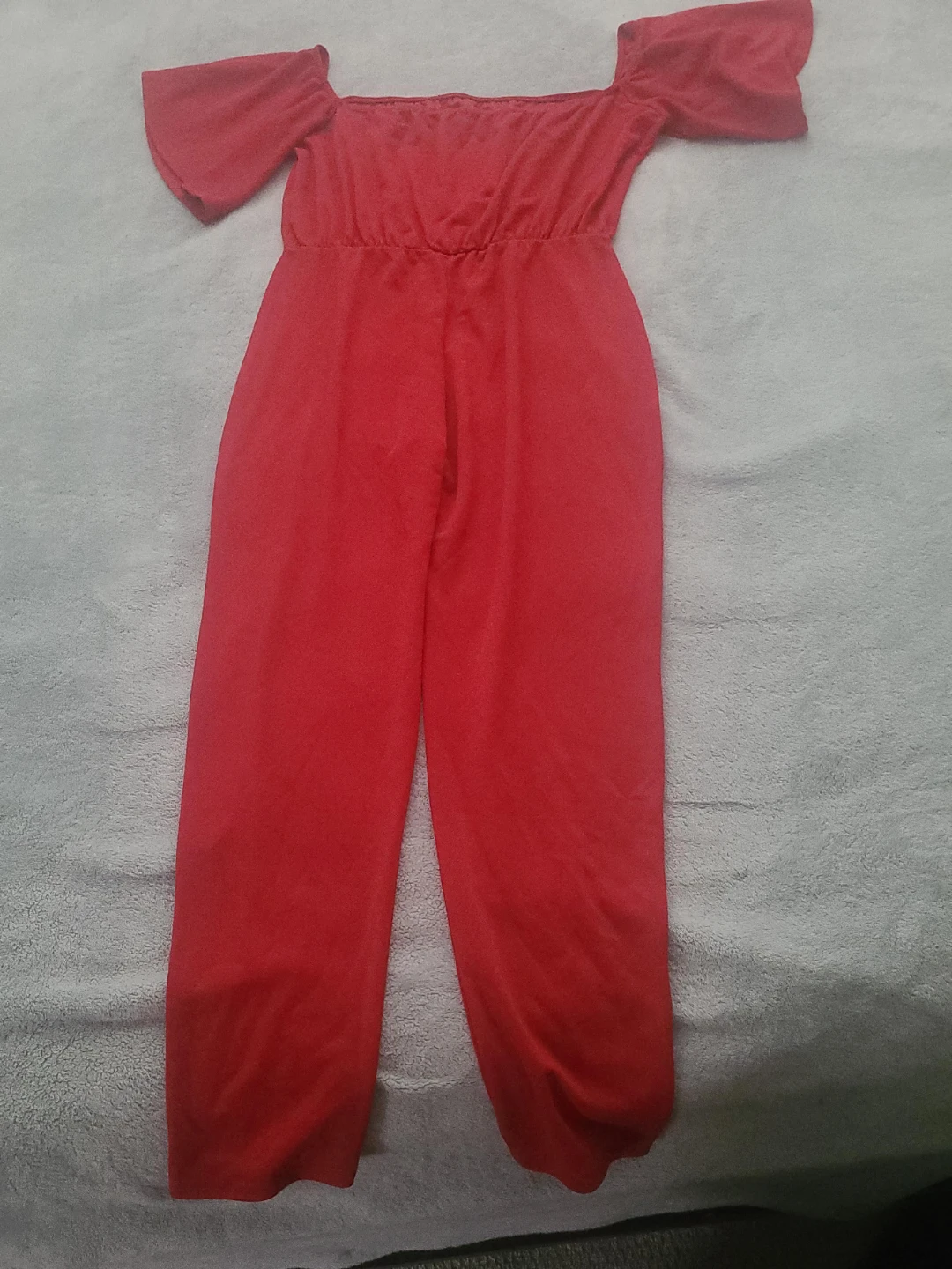 Red Off-Shoulder Jumpsuit