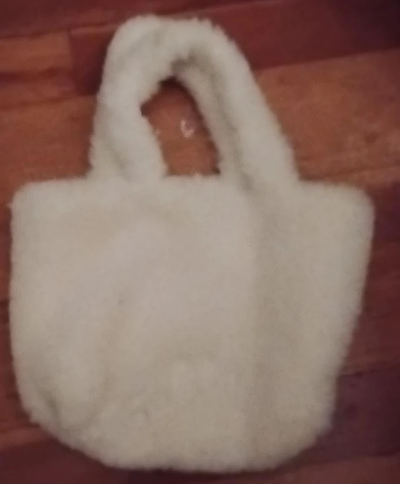 Cream Faux Fur Tote Bag