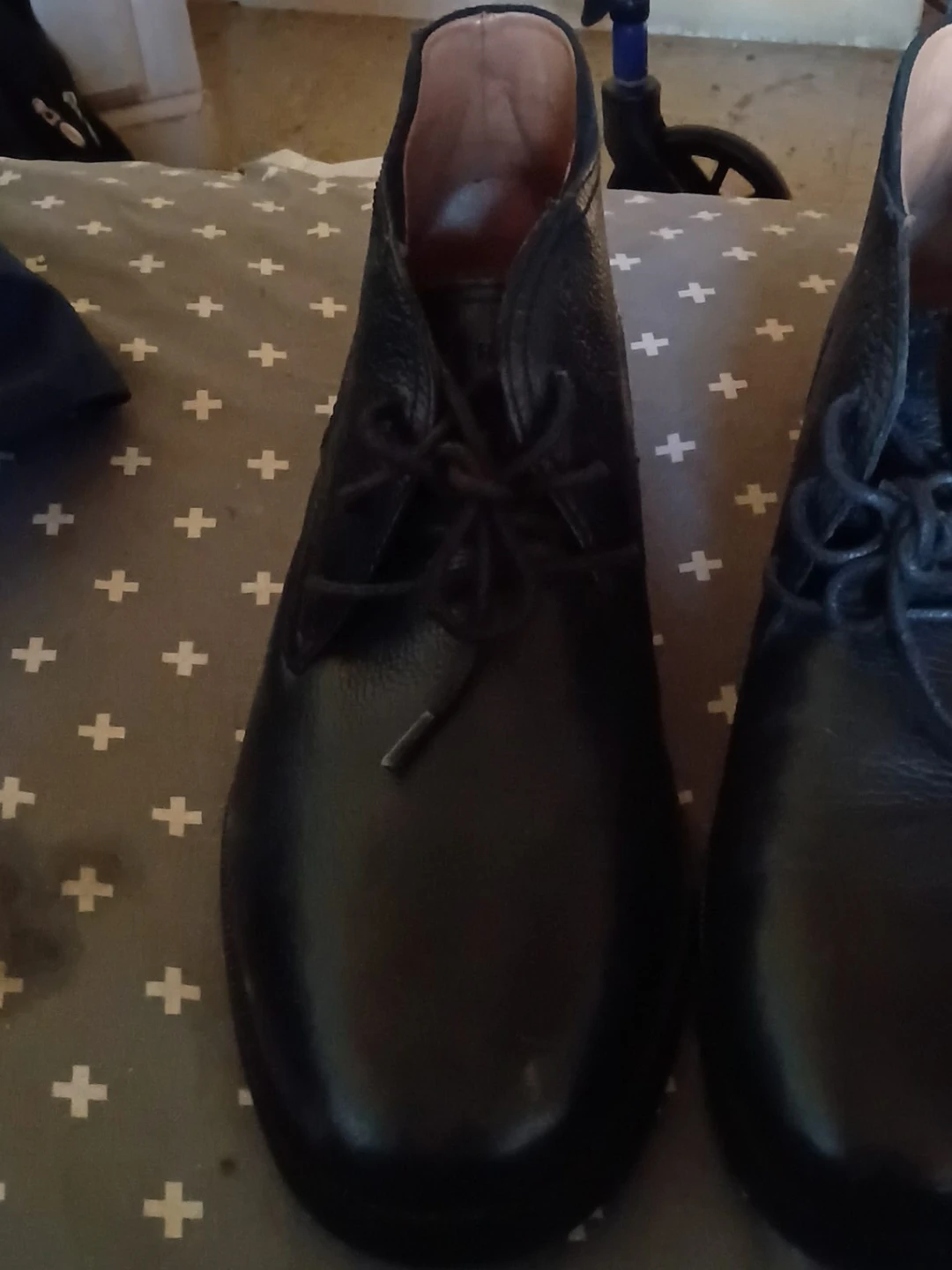 Clarks Black Leather Desert Boots