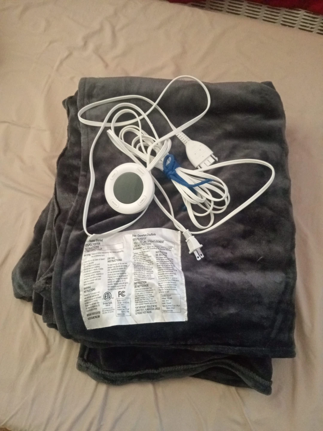 Grey Heated Blanket