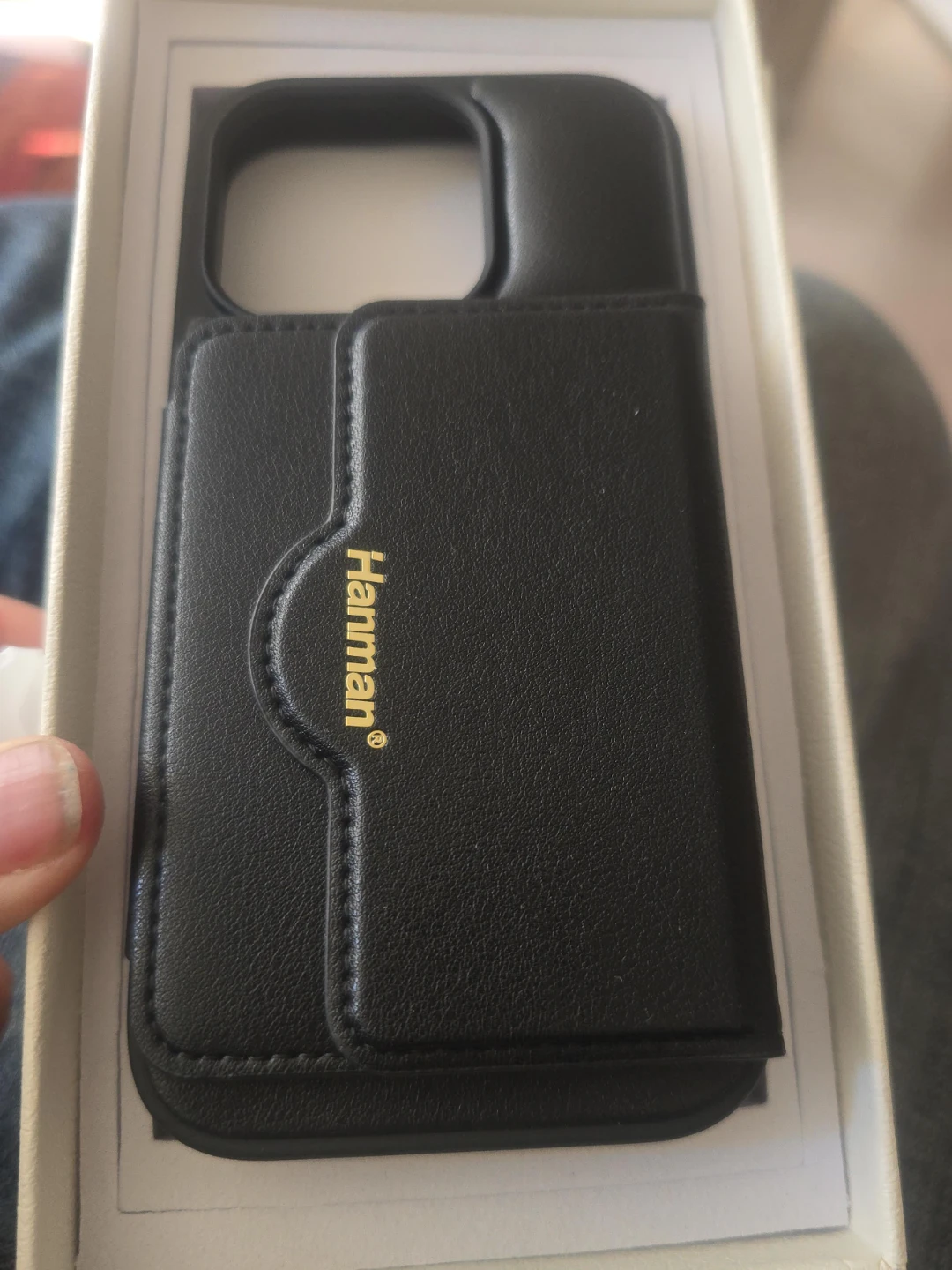 Hanman black phone case with wallet