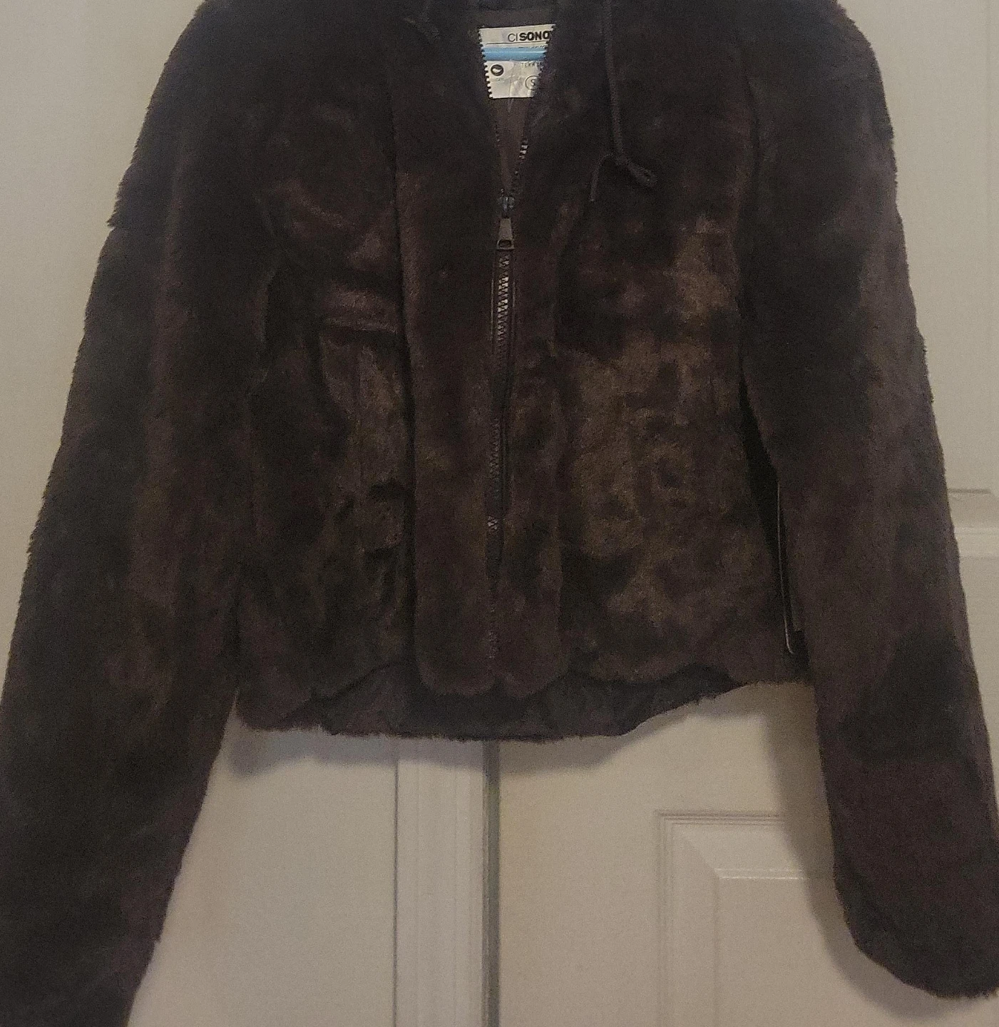 CISONO Brown Faux Fur Hooded Jacket