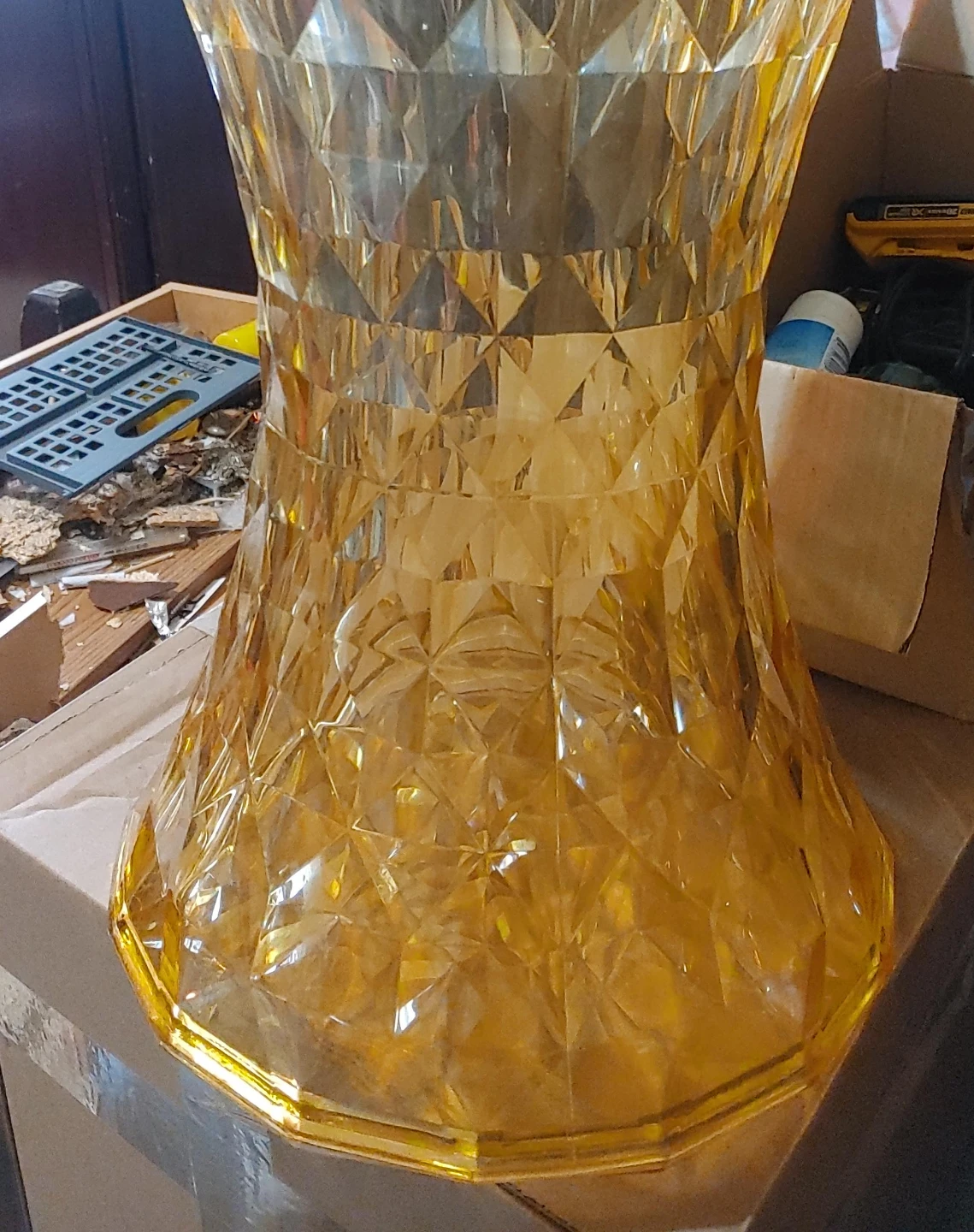 Amber Diamond Pattern Side Table