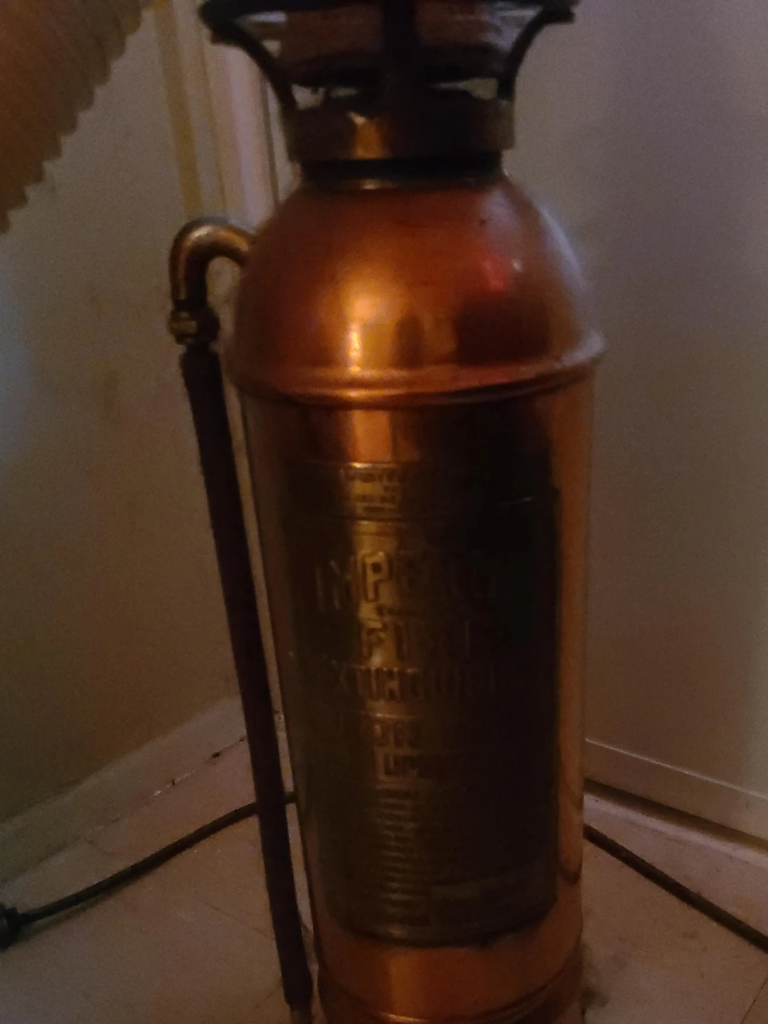 Vintage Imperial Copper Fire Extinguisher