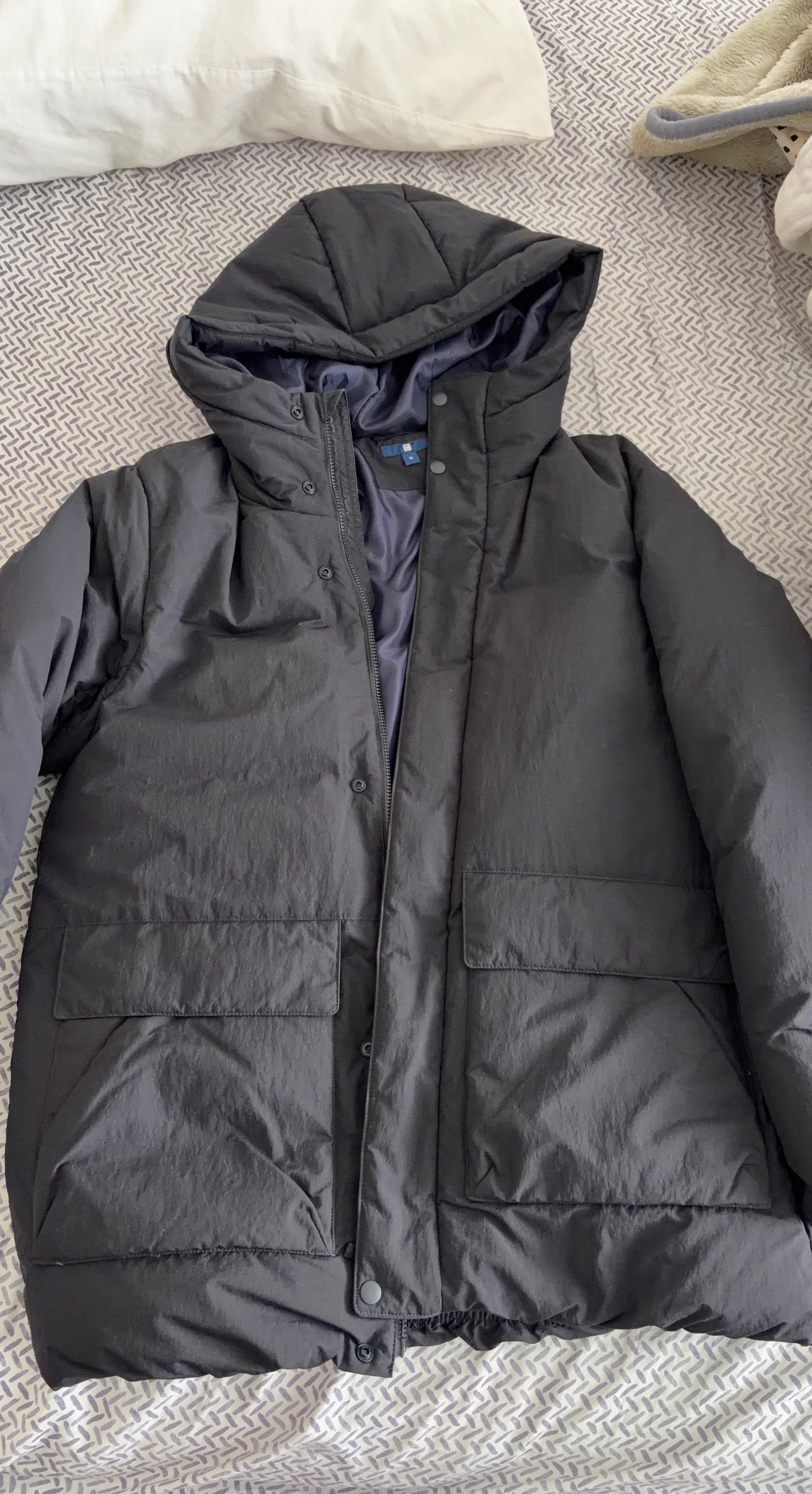 Uniqlo Black Padded Hooded Jacket