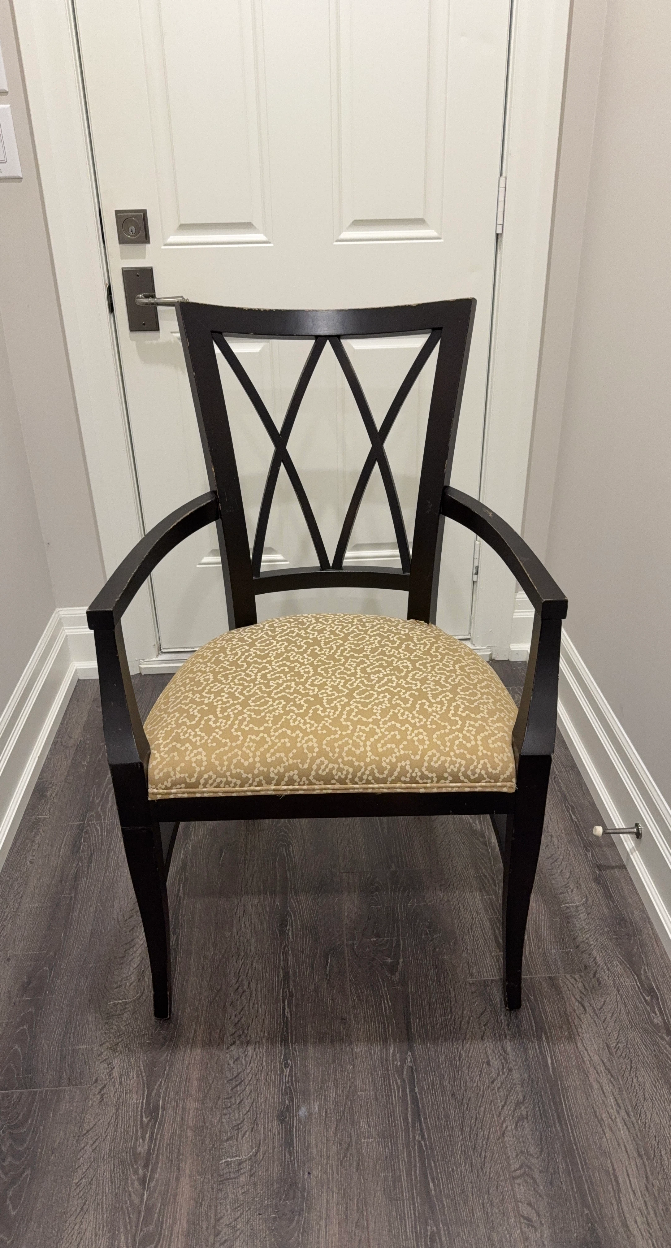 Dark Wooden Accent Arm Chair