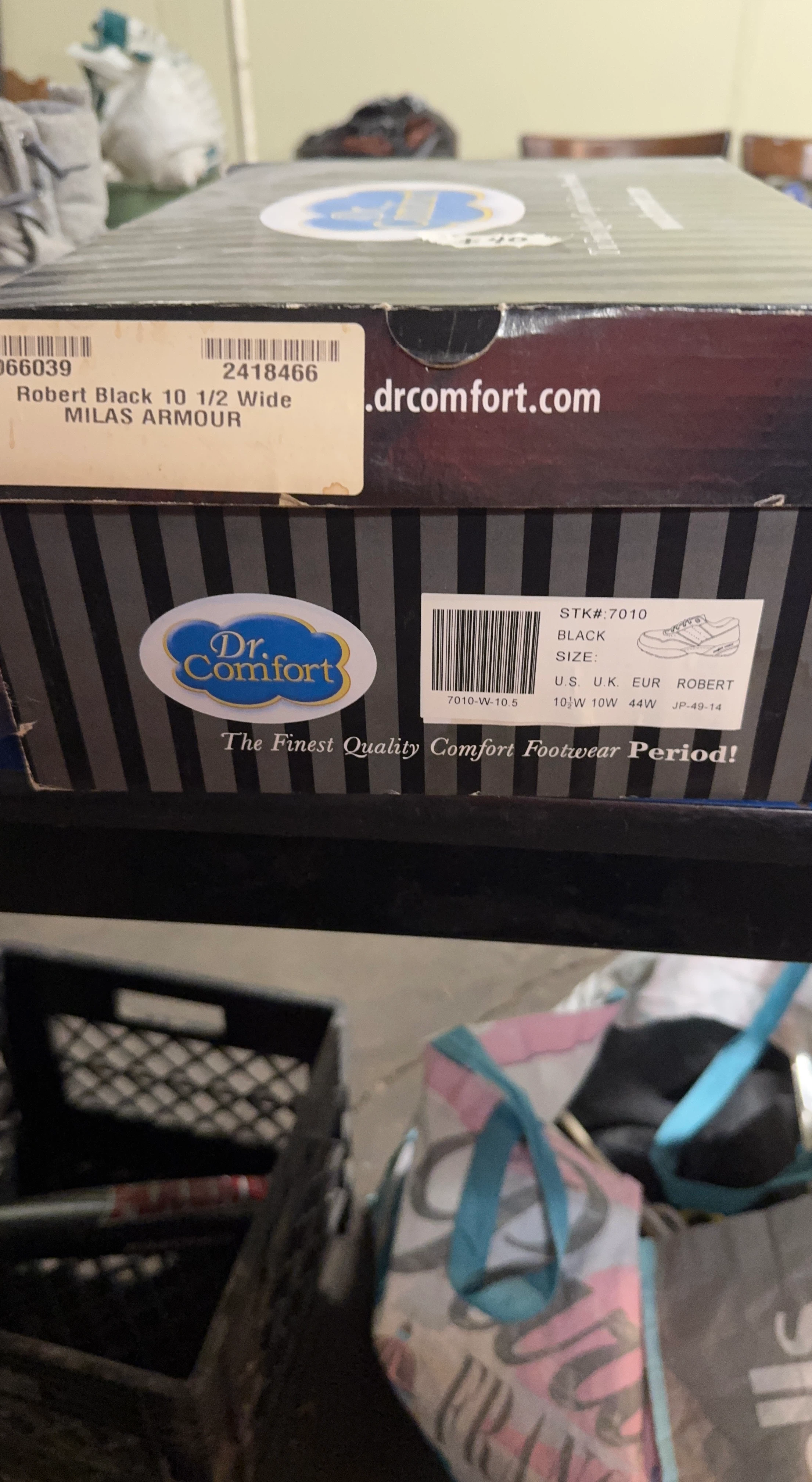 Dr. Comfort Robert Black Shoes Size 10.5W