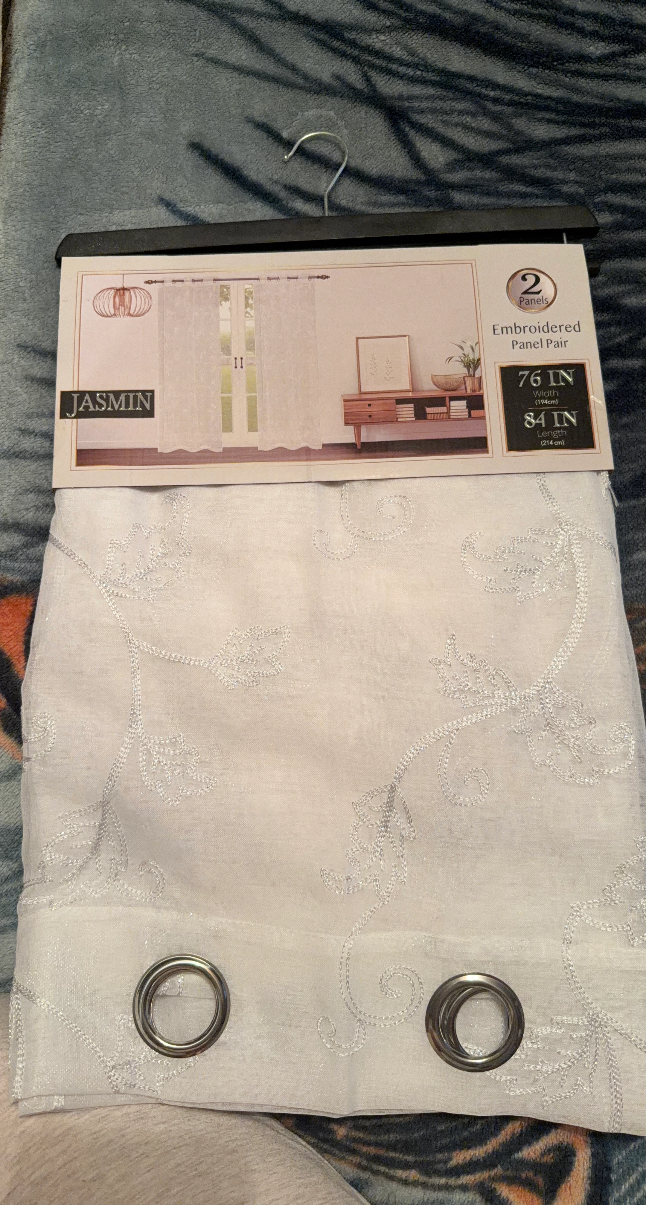 Jasmin Embroidered Curtain Panel Pair