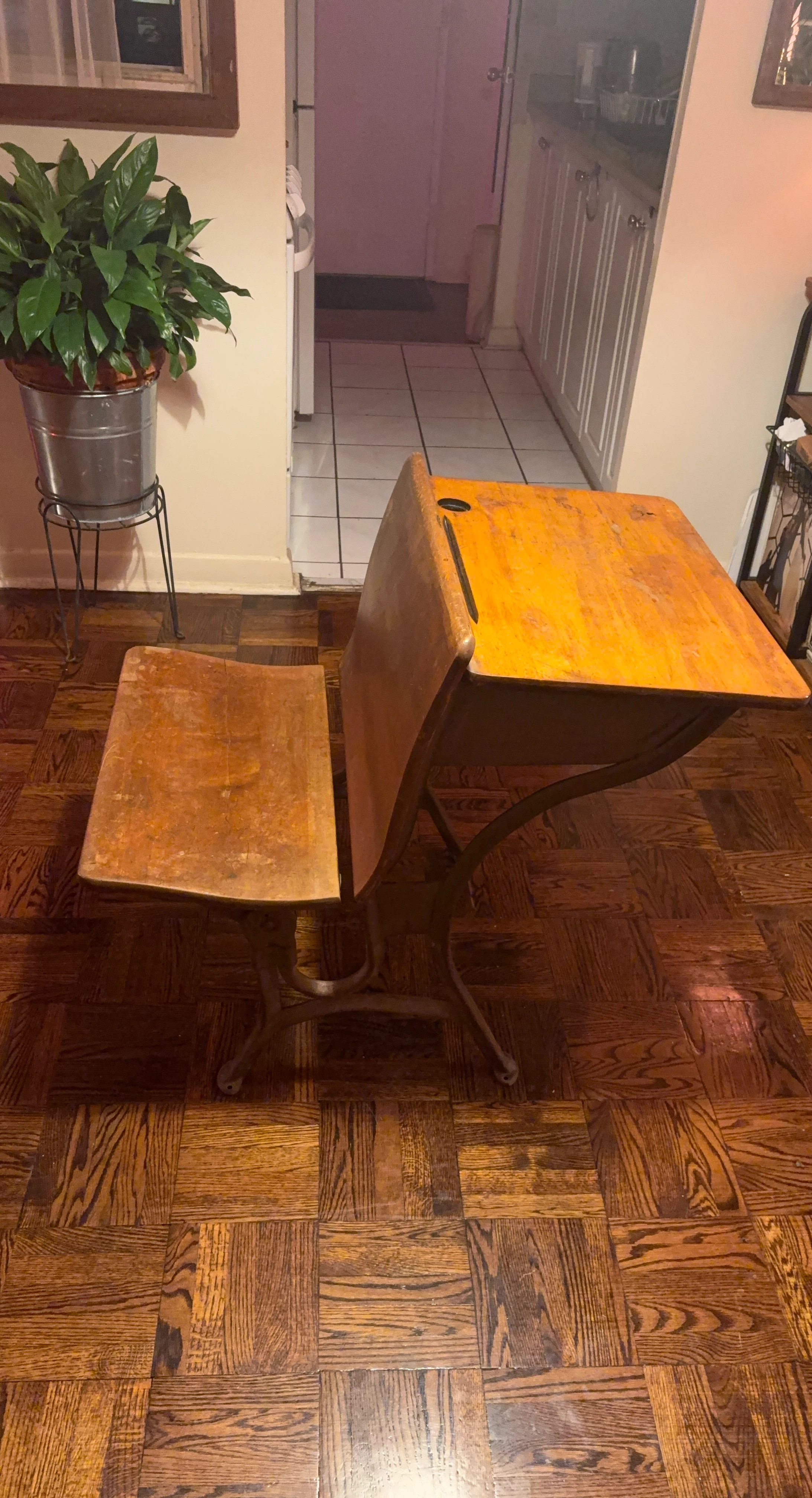 Vintage Wooden School Desk
