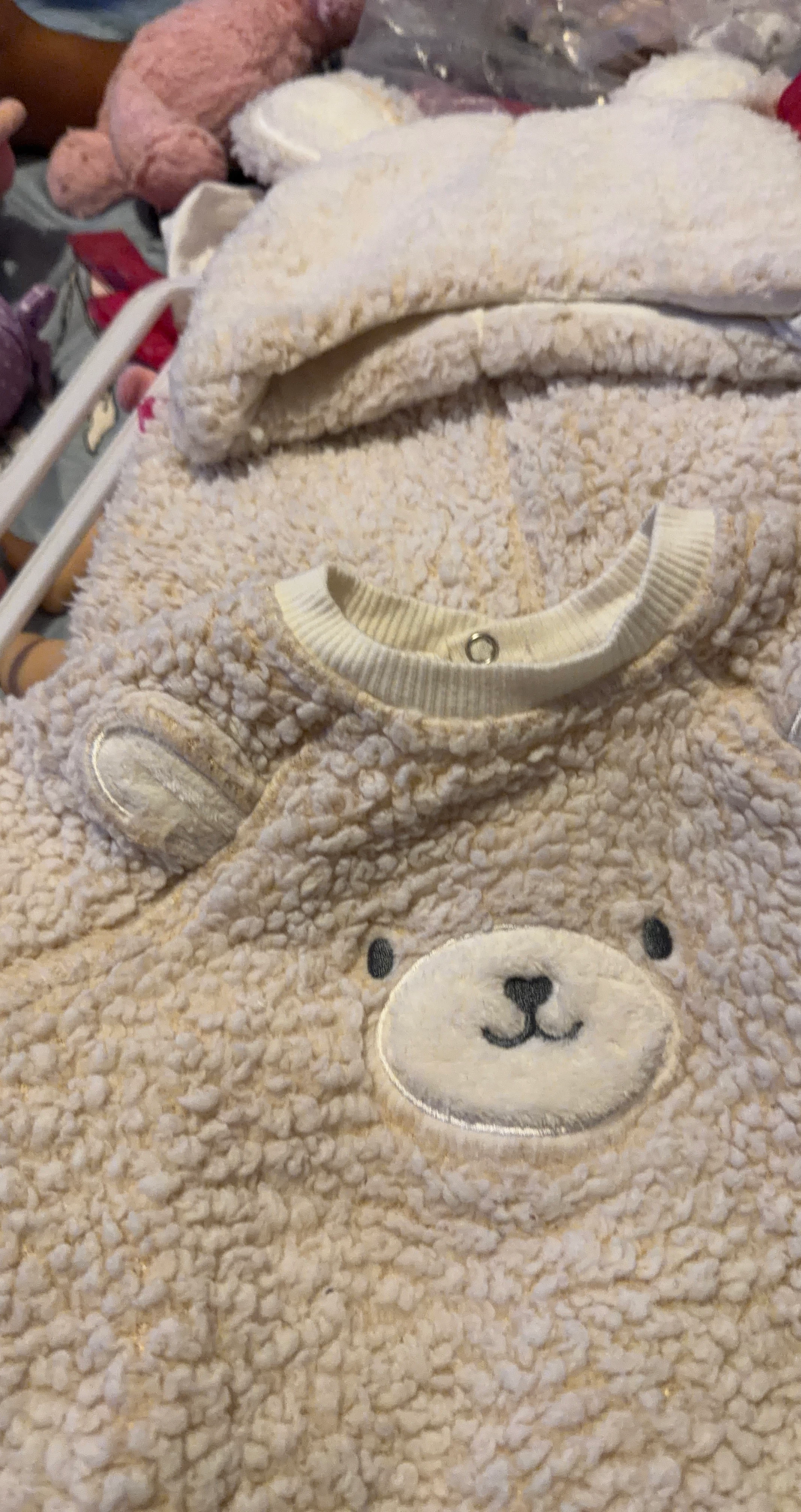 Cream Teddy Bear Sherpa Onesie