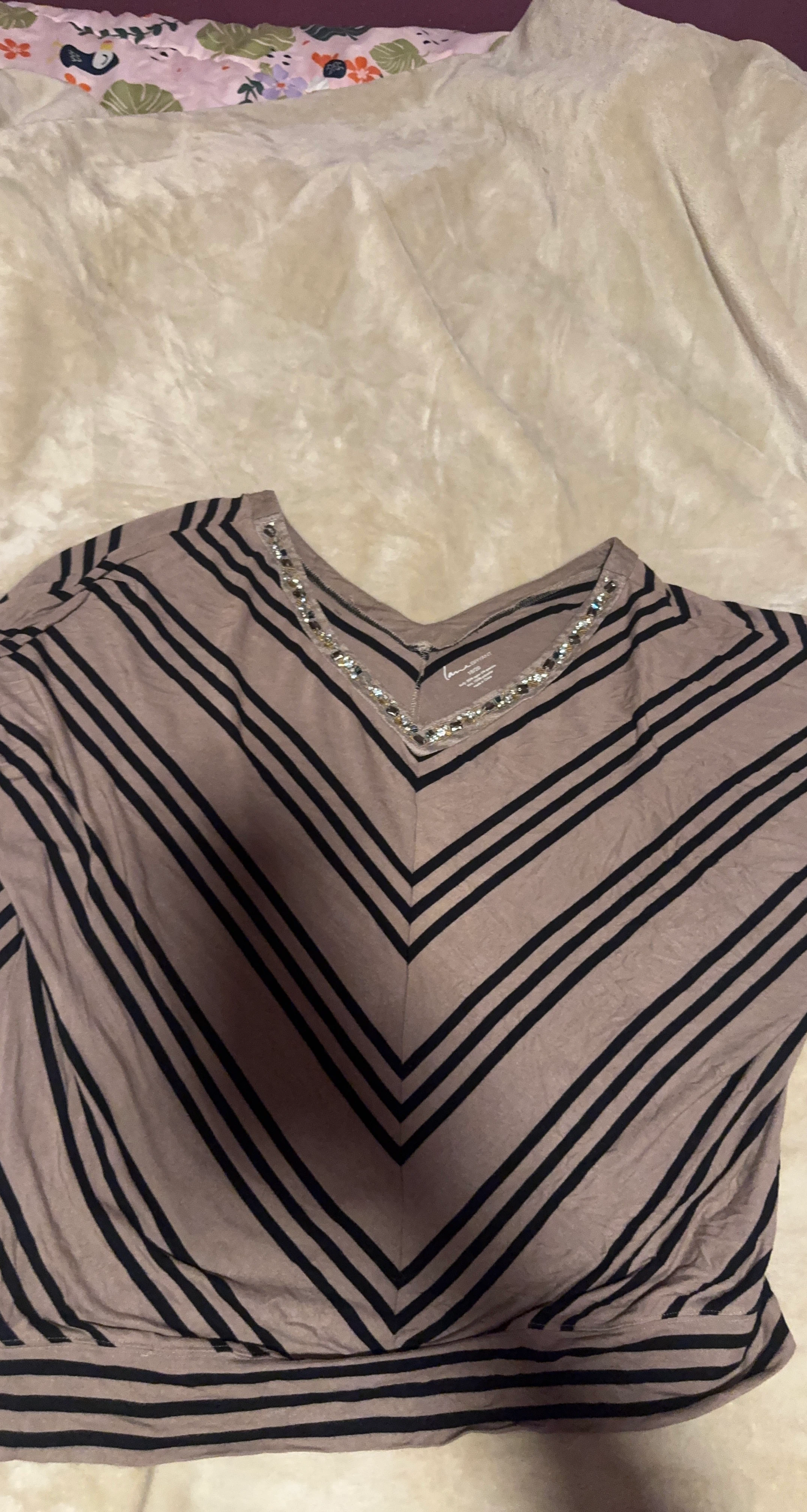 Lane Bryant Striped V-Neck Top