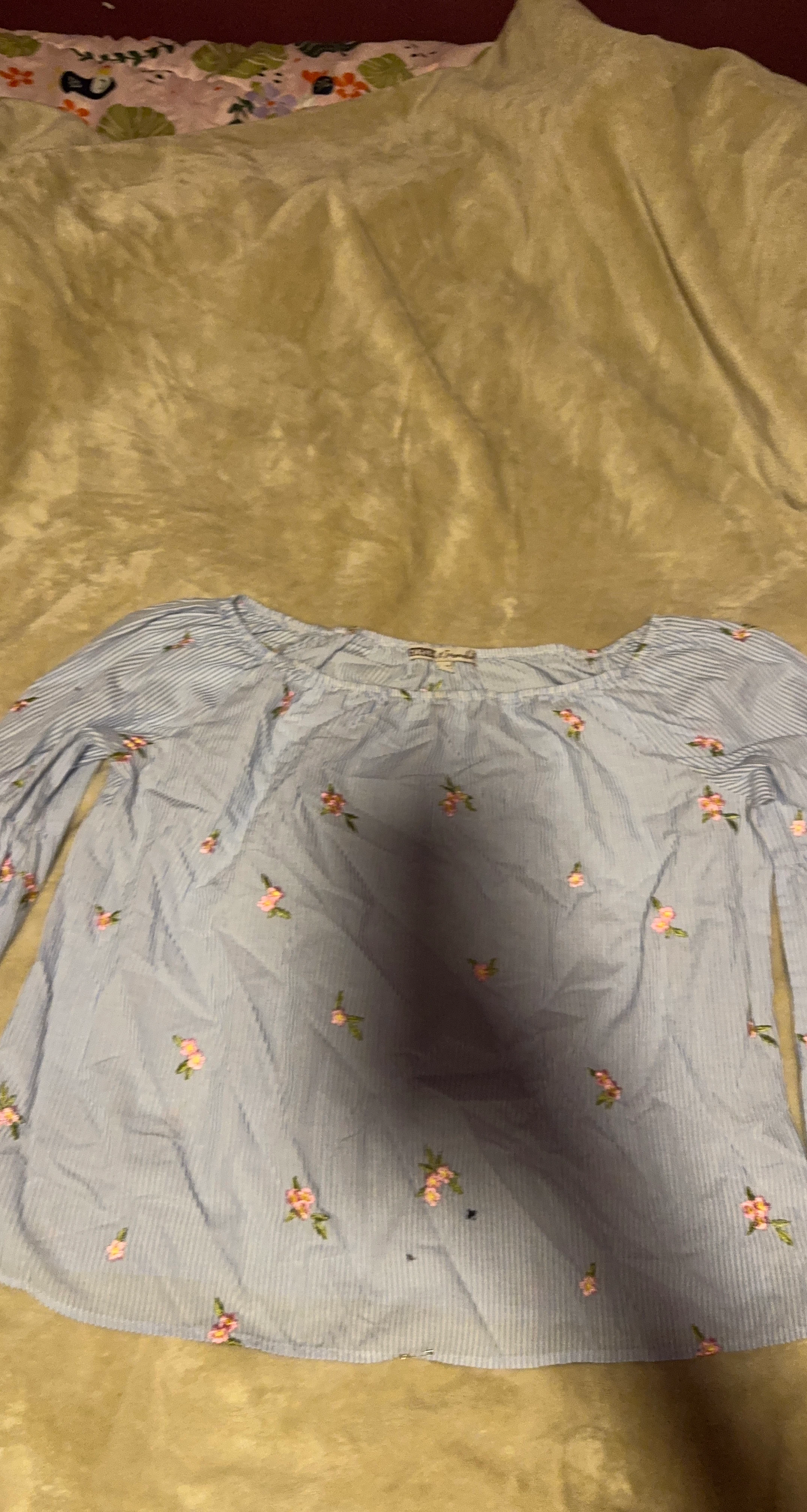 Milk & Honey Striped Floral Off-Shoulder Top