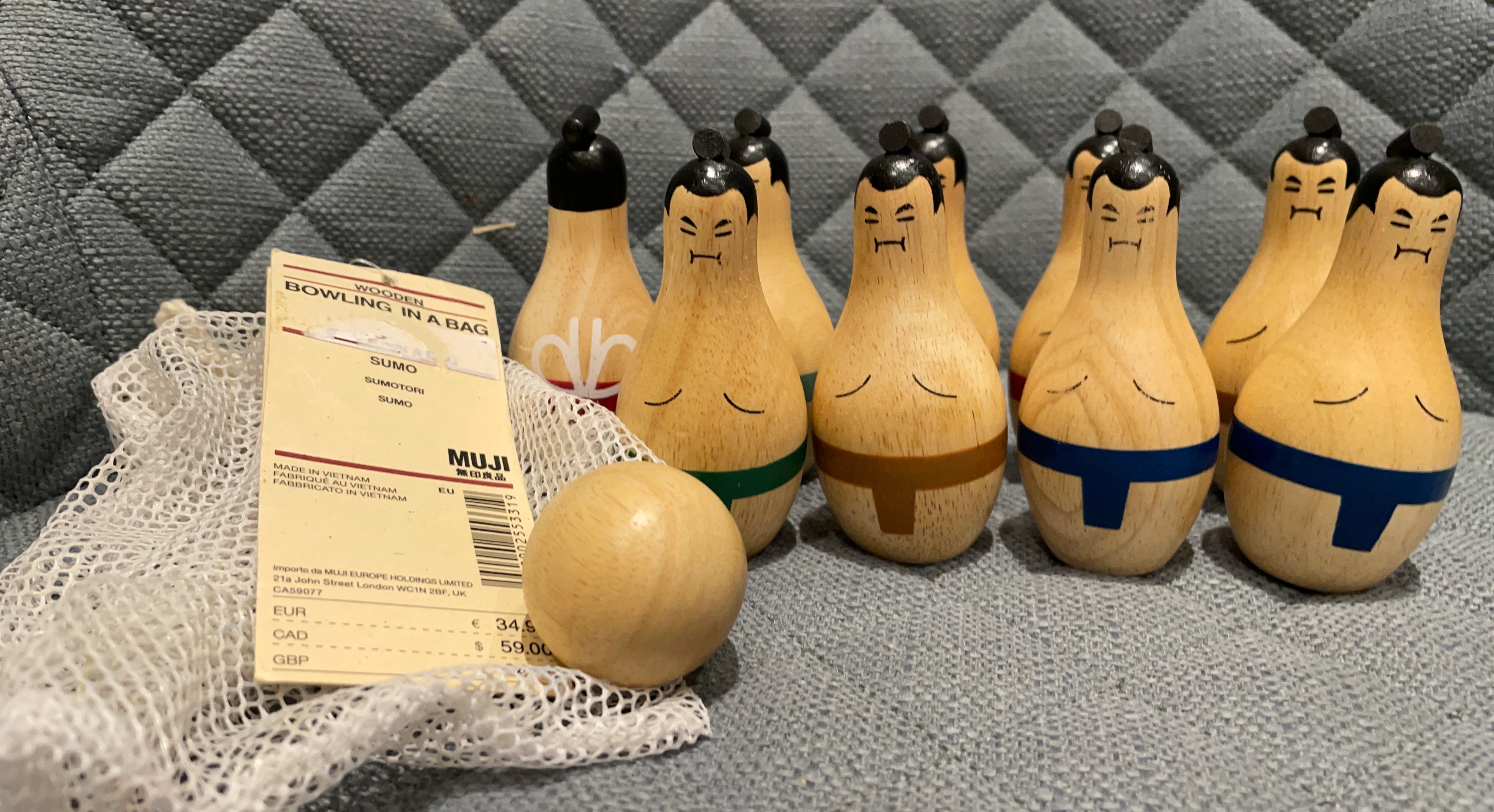 MUJI Wooden Sumo Bowling Set