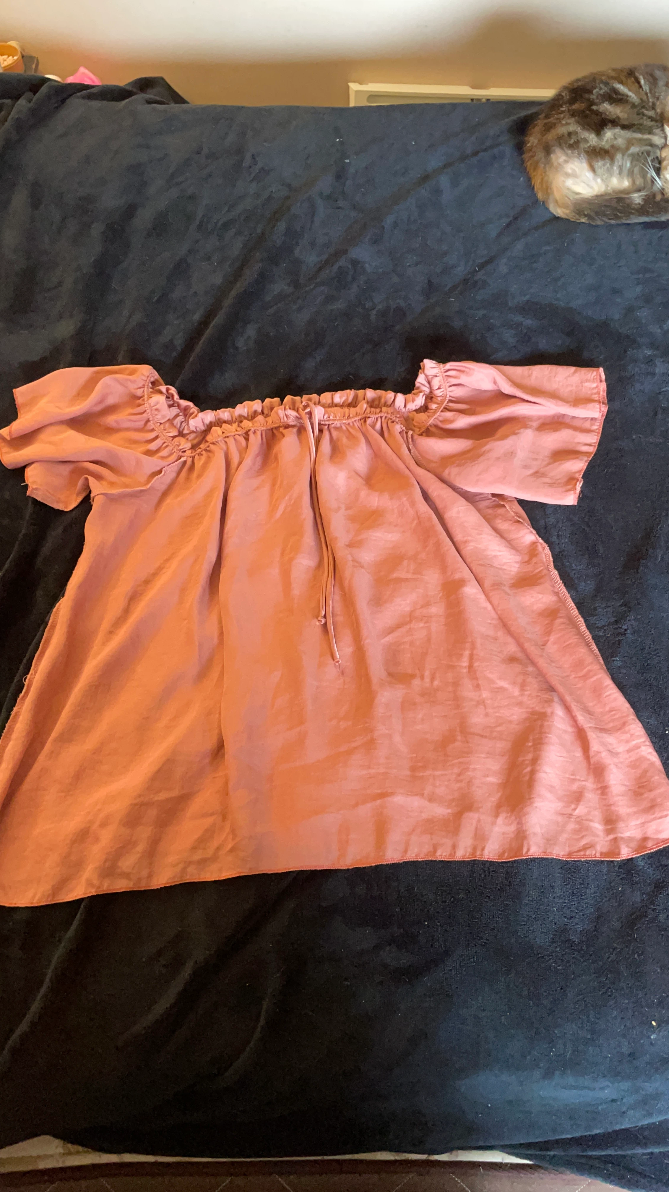 Off-the-Shoulder Dusty Rose Blouse