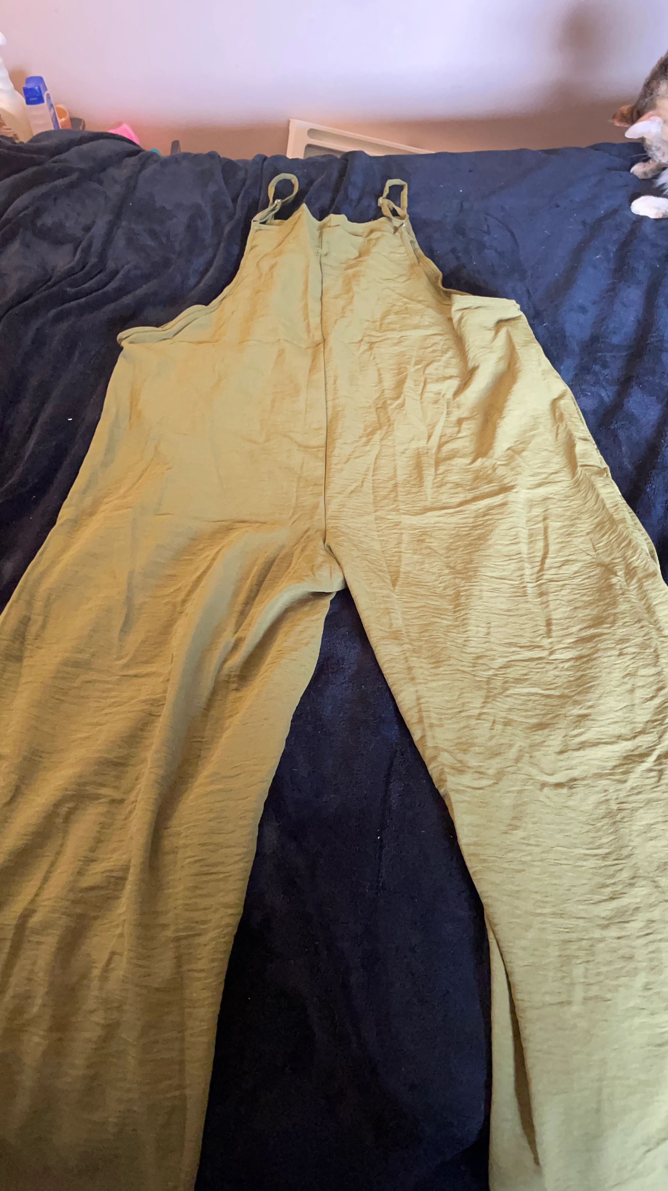 Olive Green Cotton Overalls