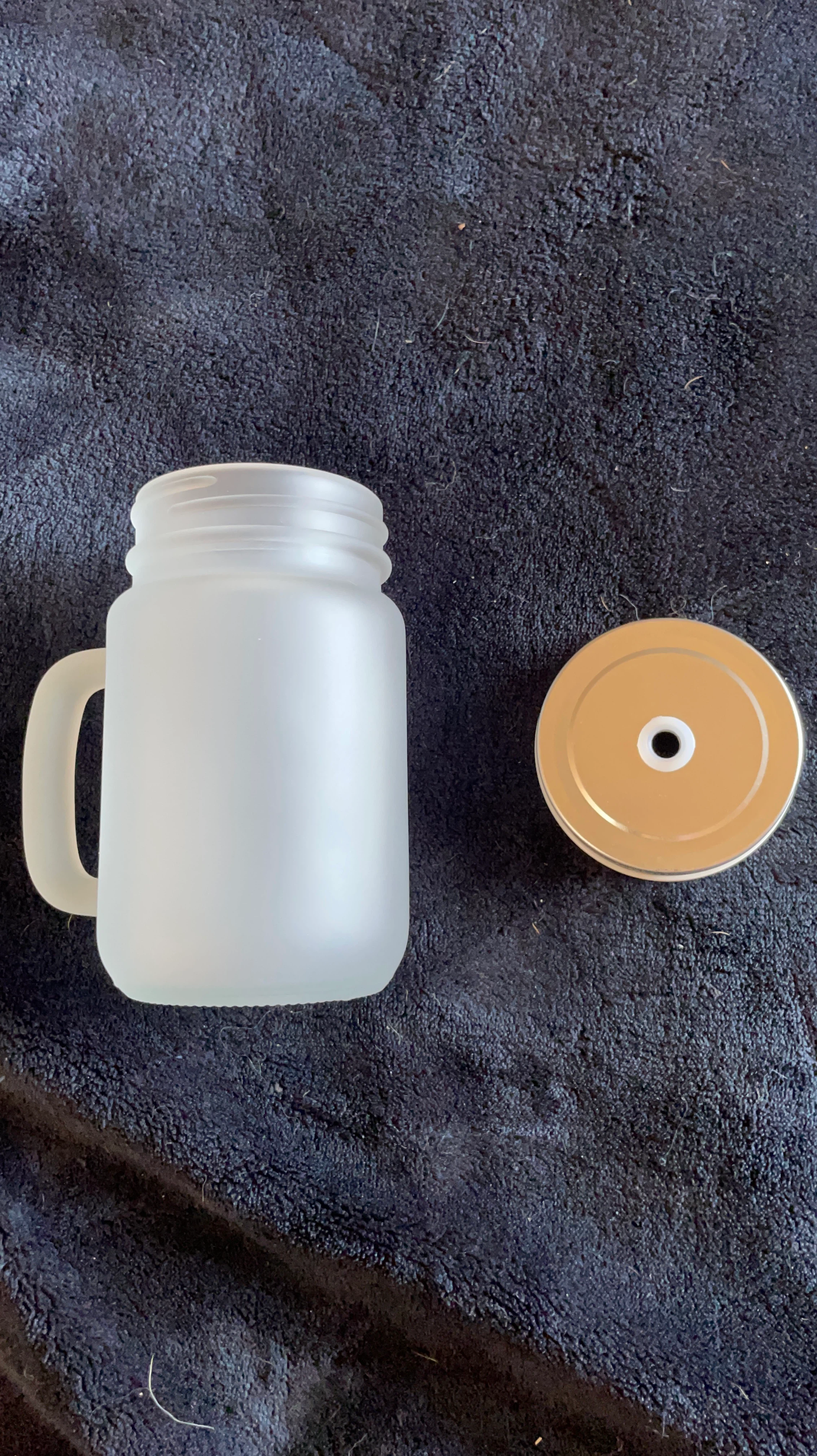 Frosted Glass Mason Jar with Lid