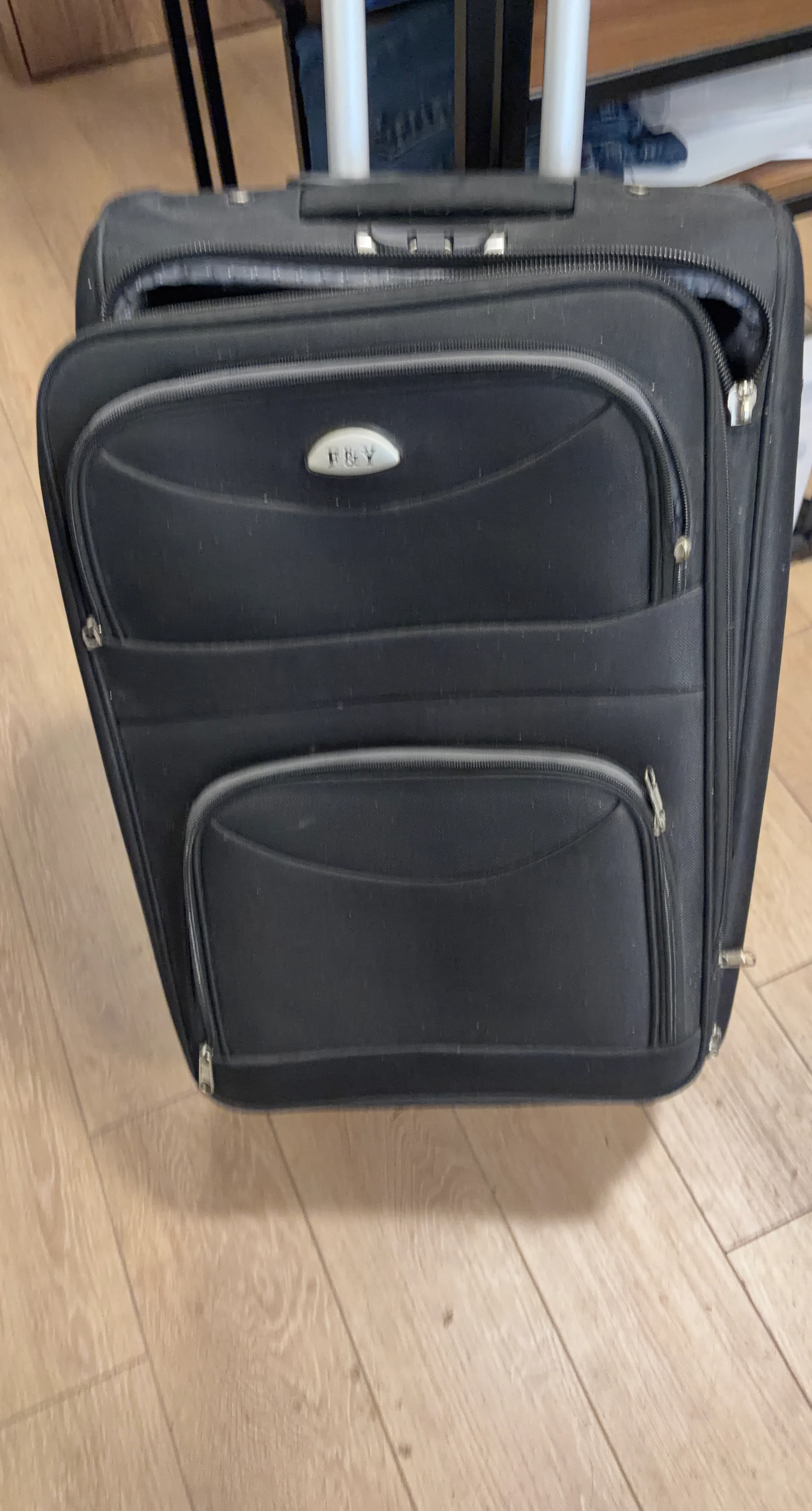 F&Y Black Carry-On Suitcase x 2