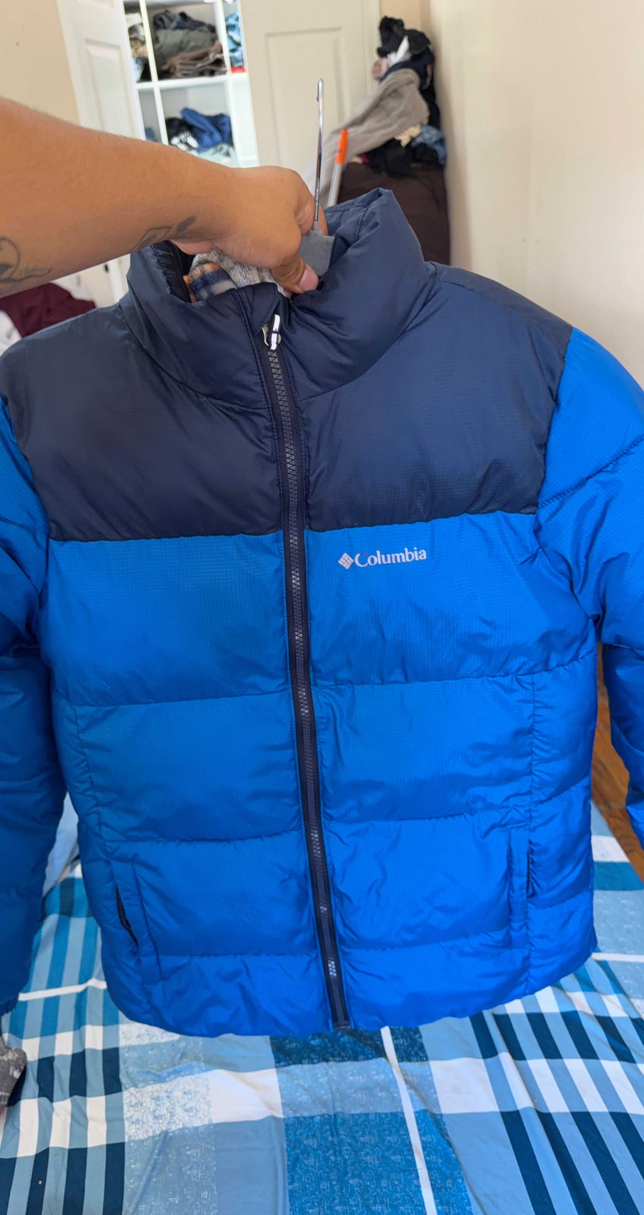 Columbia Blue Puffer Jacket 12/14 years