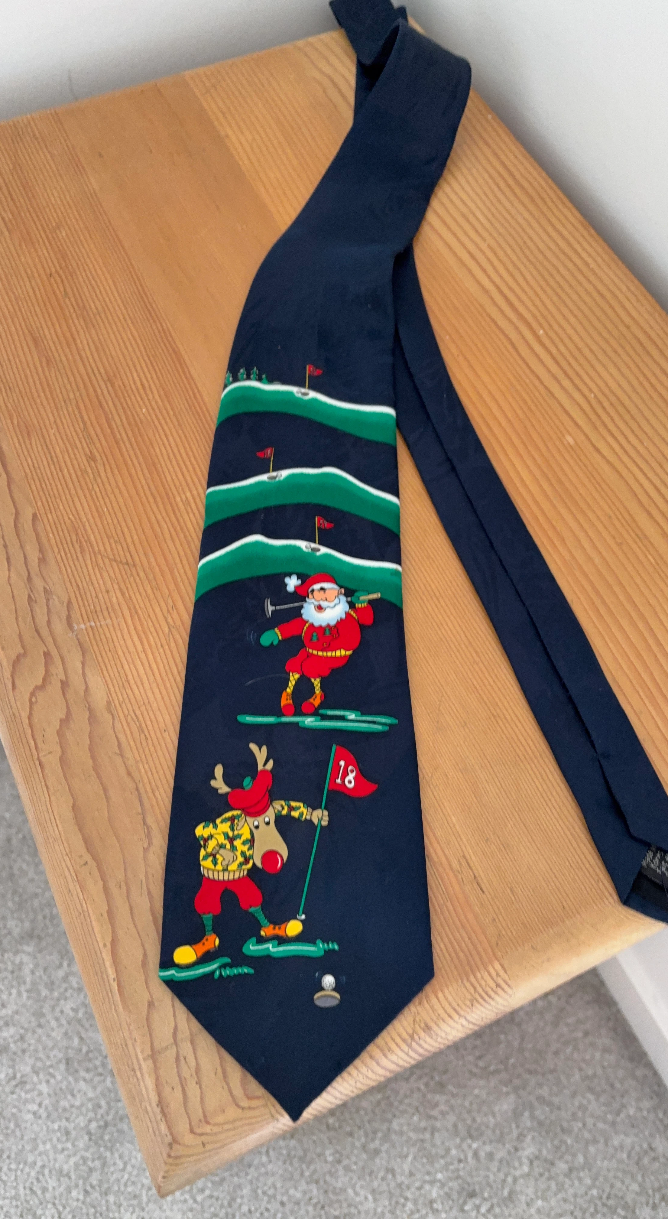 Christmas Golf Themed Necktie