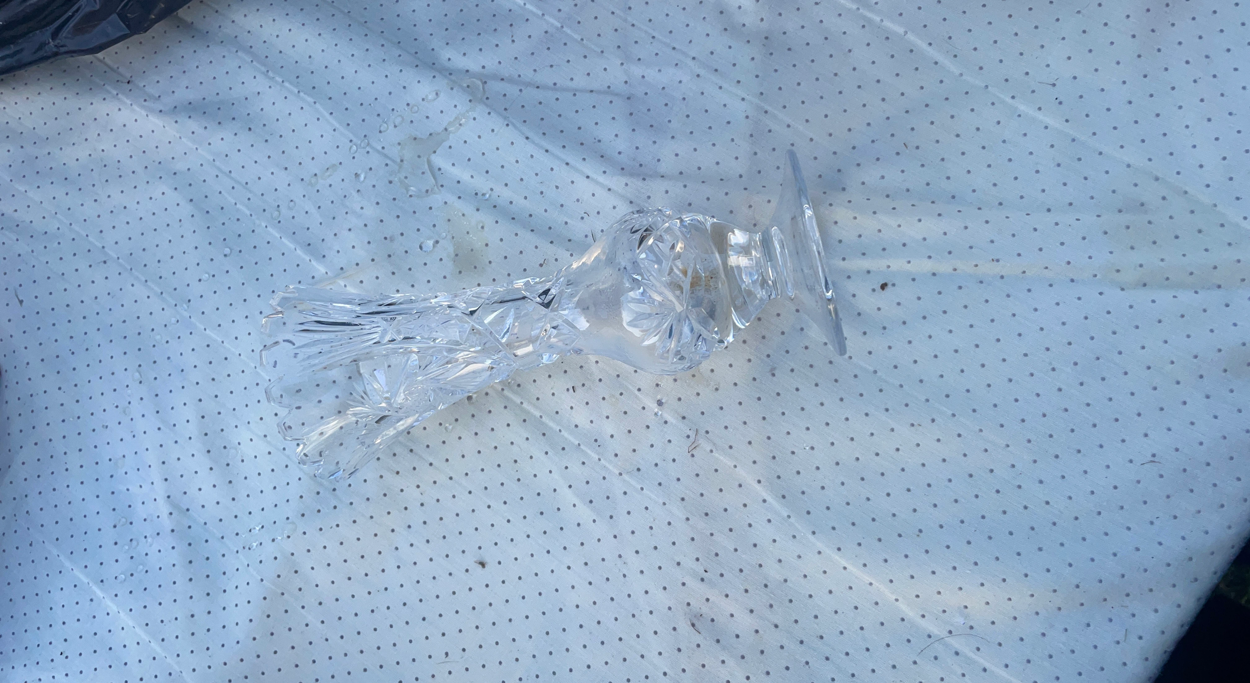 Clear Crystal Cut Glass Vase