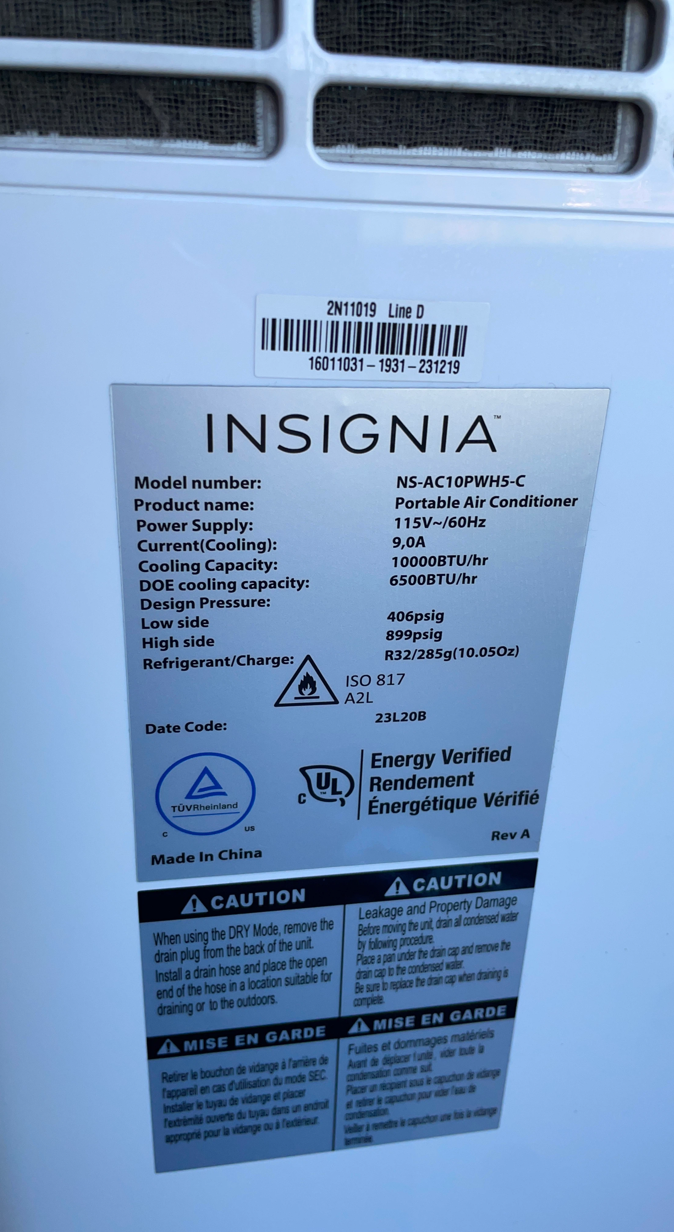 Insignia 10000 BTU Portable Air Conditioner - photo 2