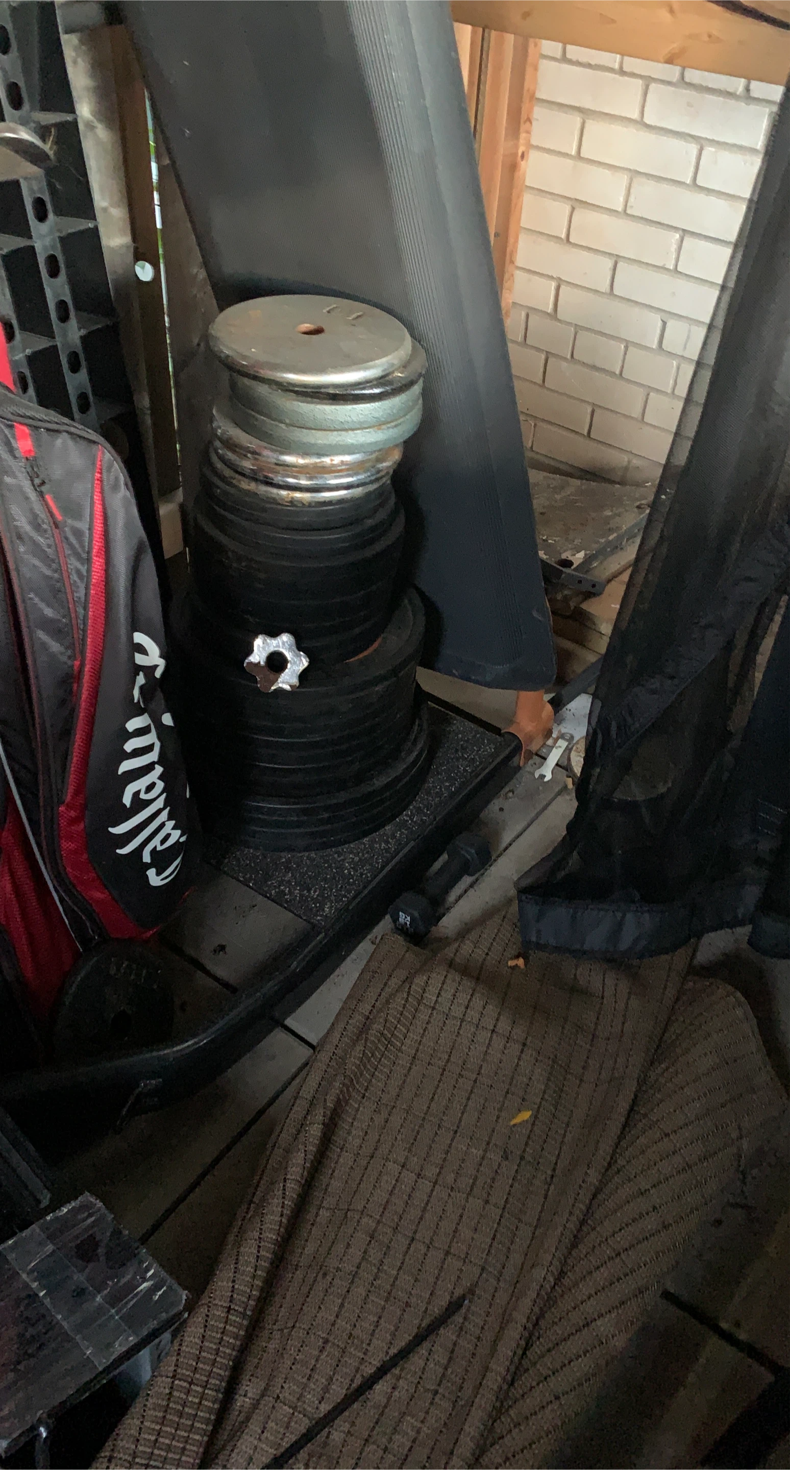 Assorted Weight Plates and Dumbbell Set