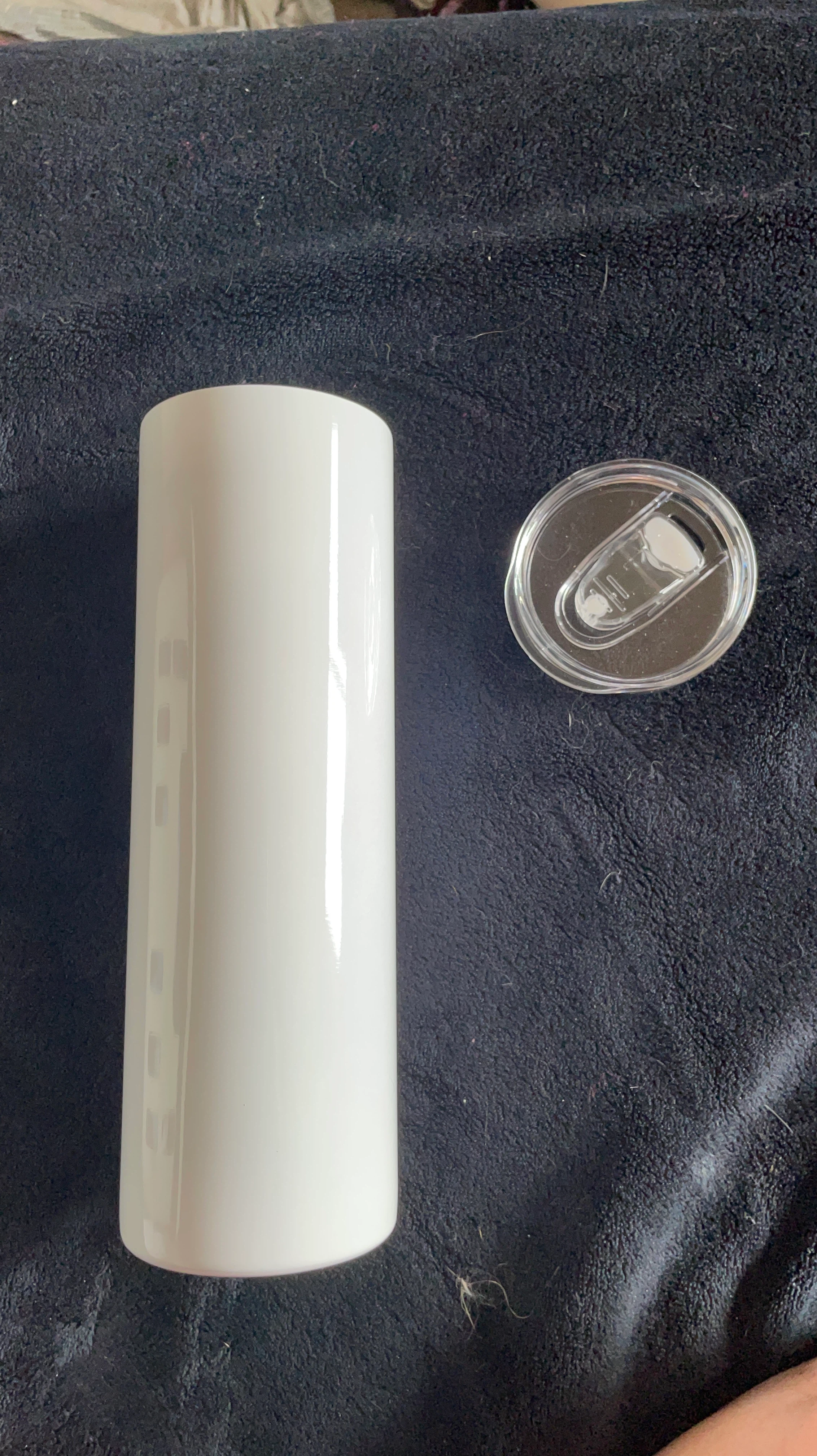 White Straight Tumbler with Lid