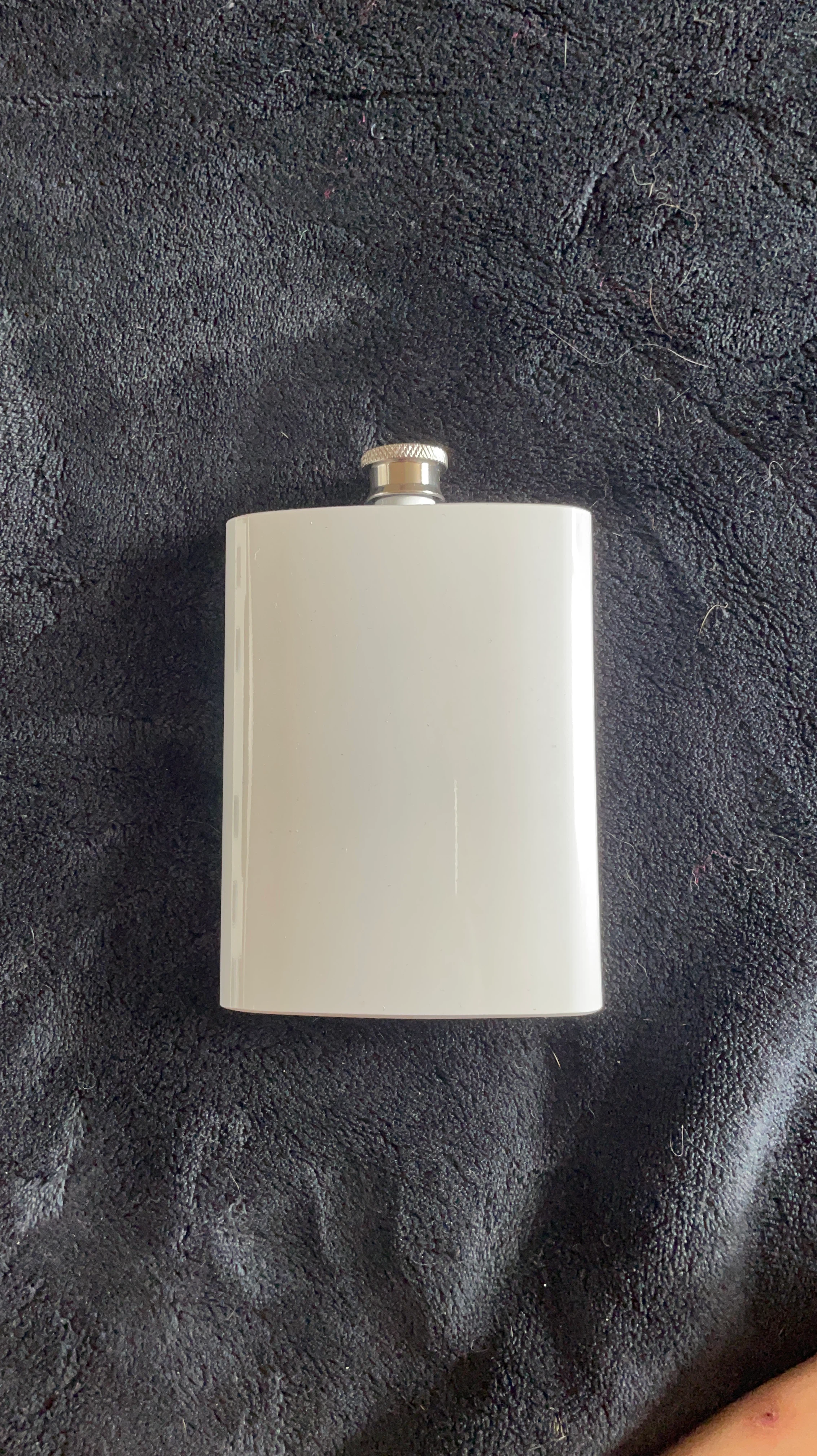 White Stainless Steel Hip Flask