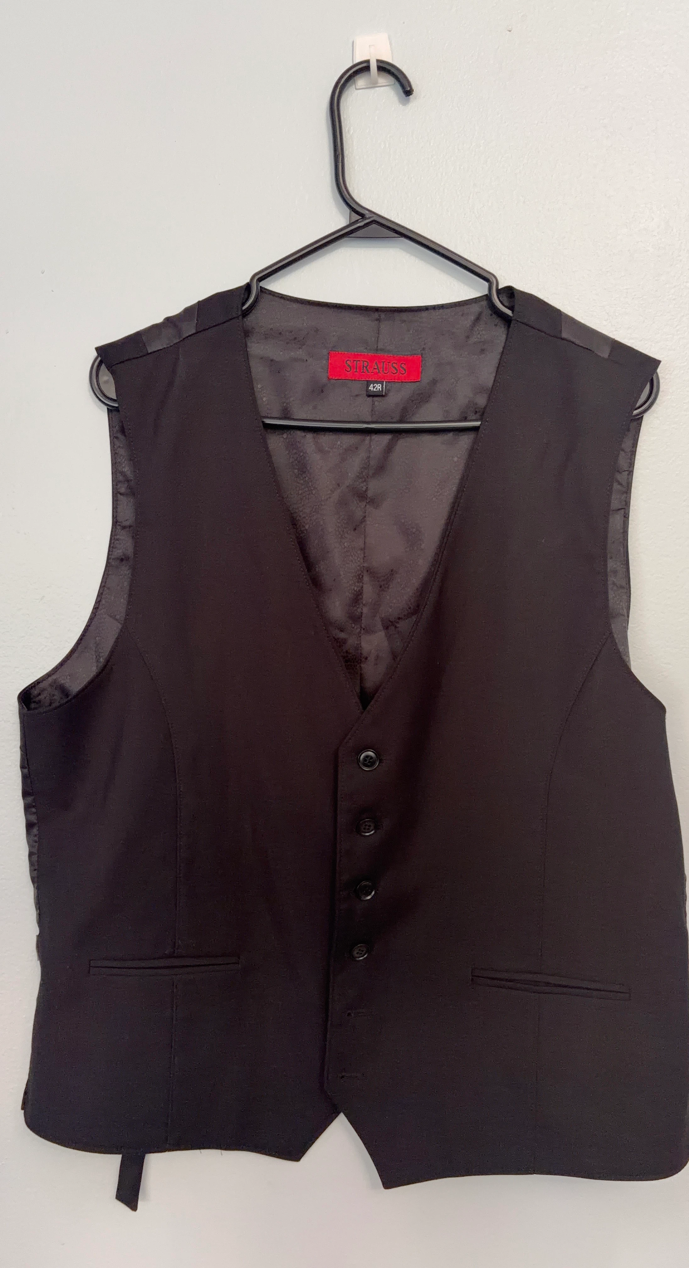 Strauss Black Dress Vest 42R