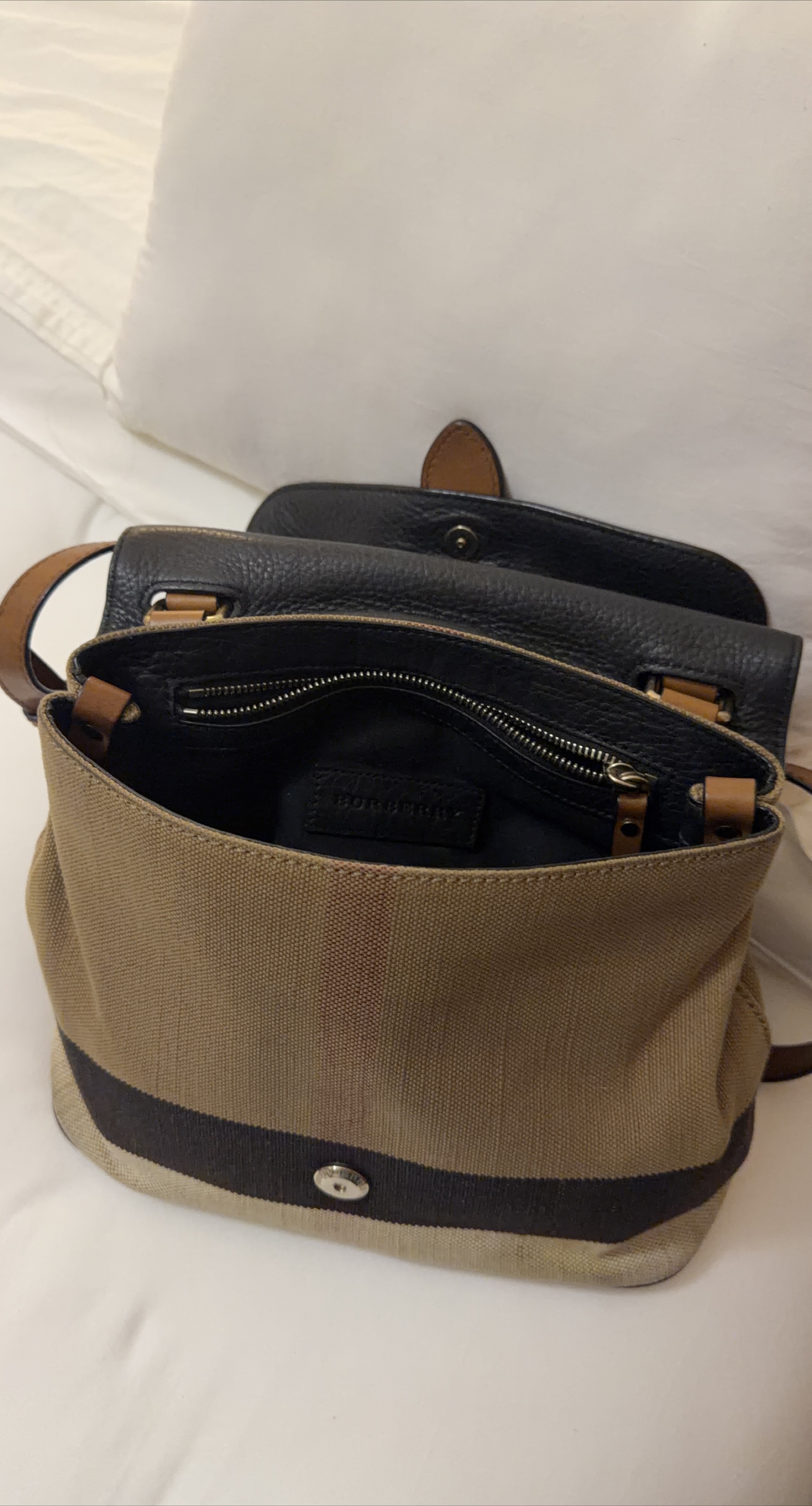 Burberry Canvas and Leather Shoulder Bag