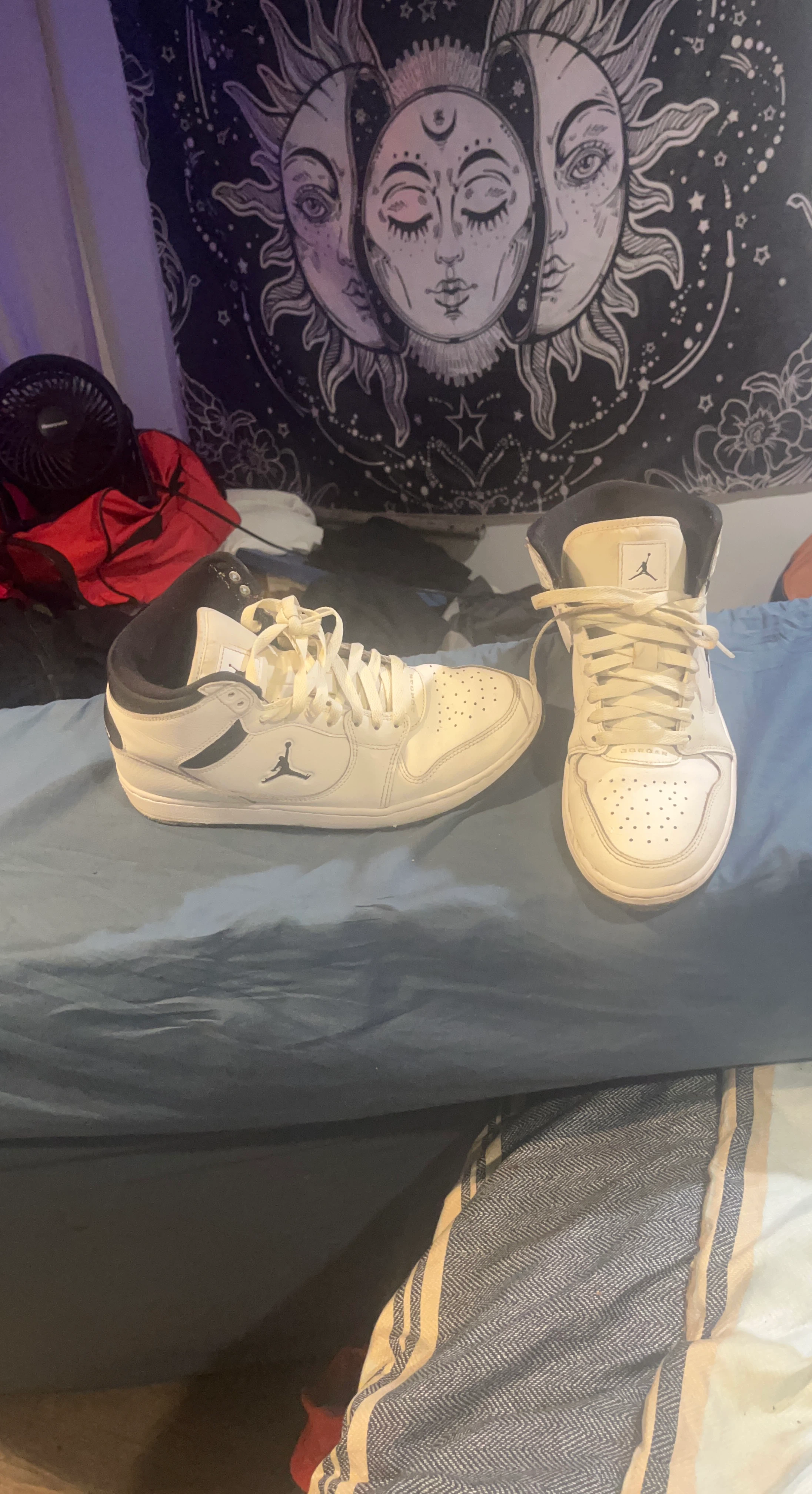 Jordan White and Black High Top Sneakers