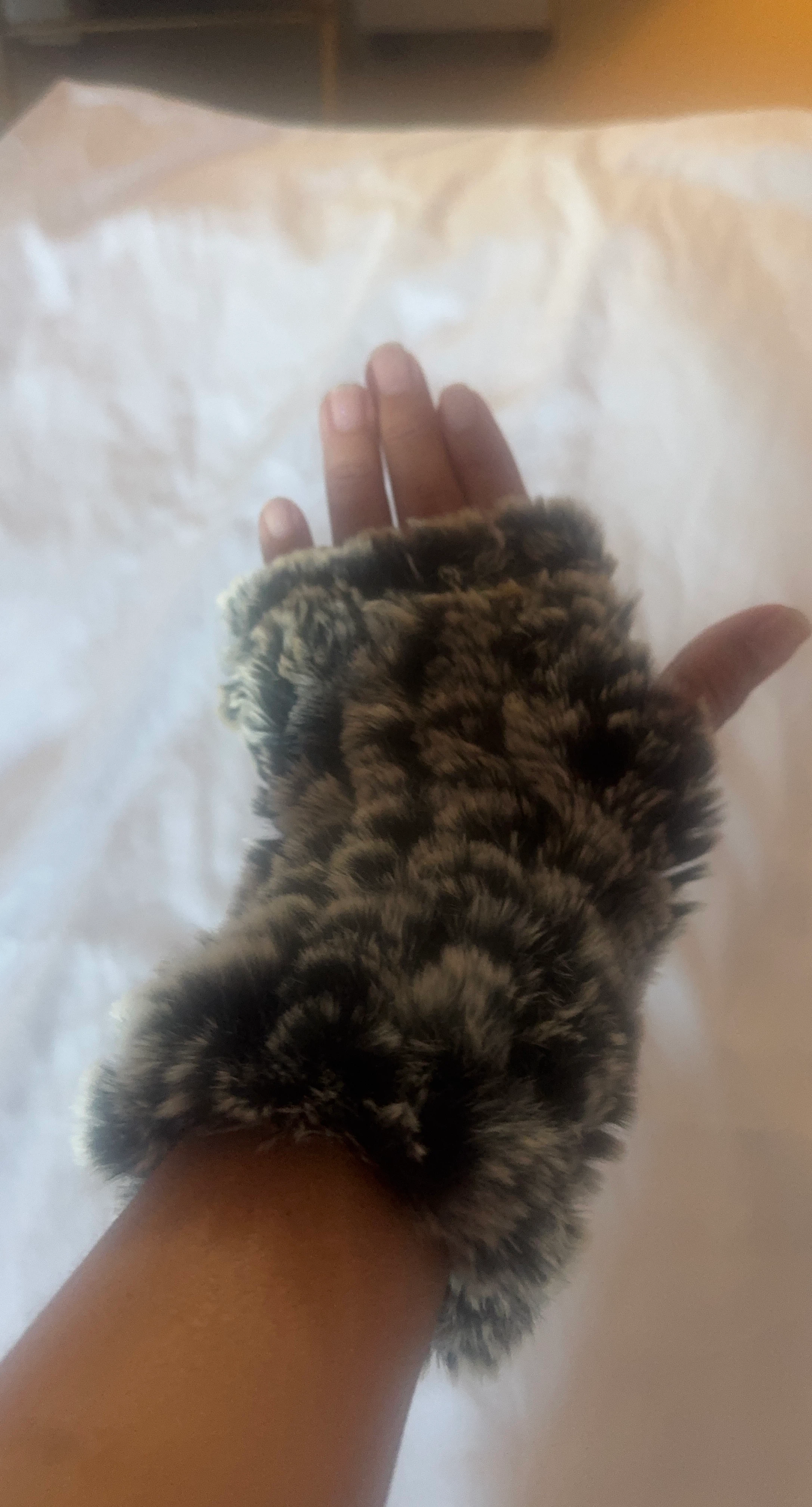 Faux Fur Fingerless Gloves