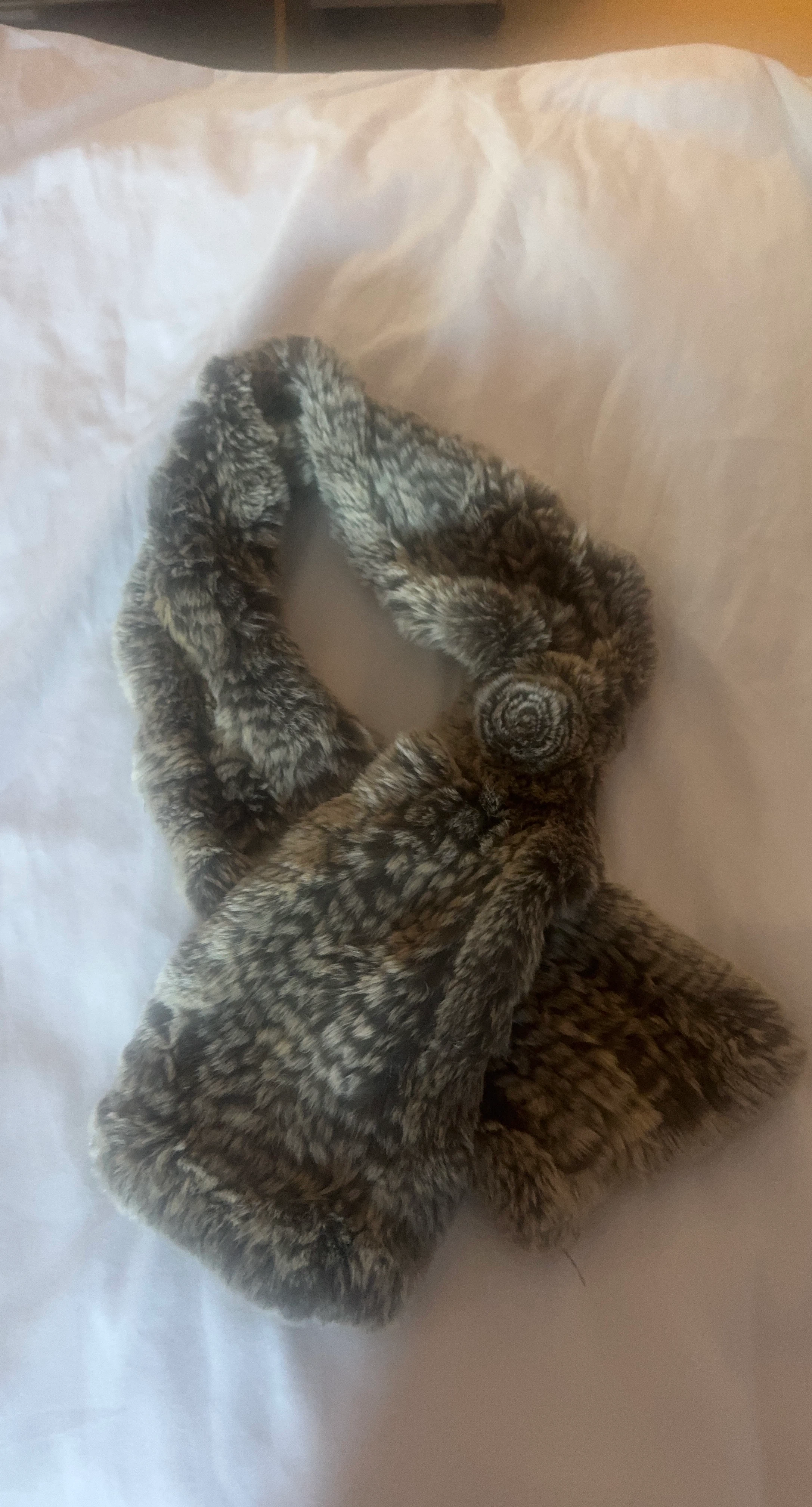Brown Faux Fur Scarf