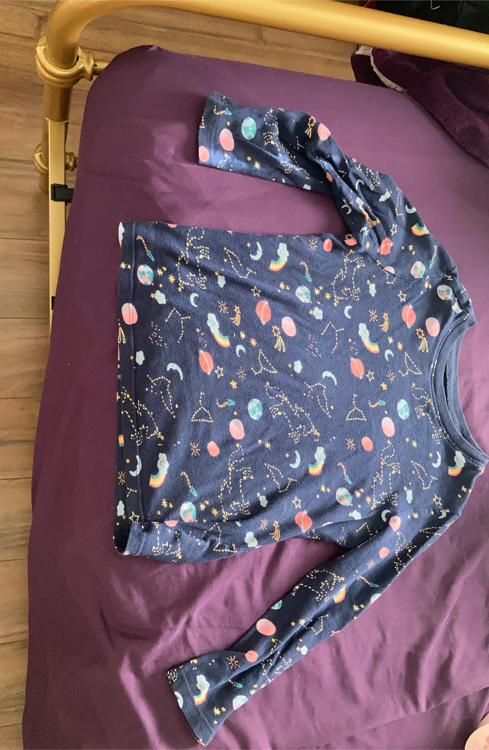 Children's Space Pattern Long Sleeve Shirt