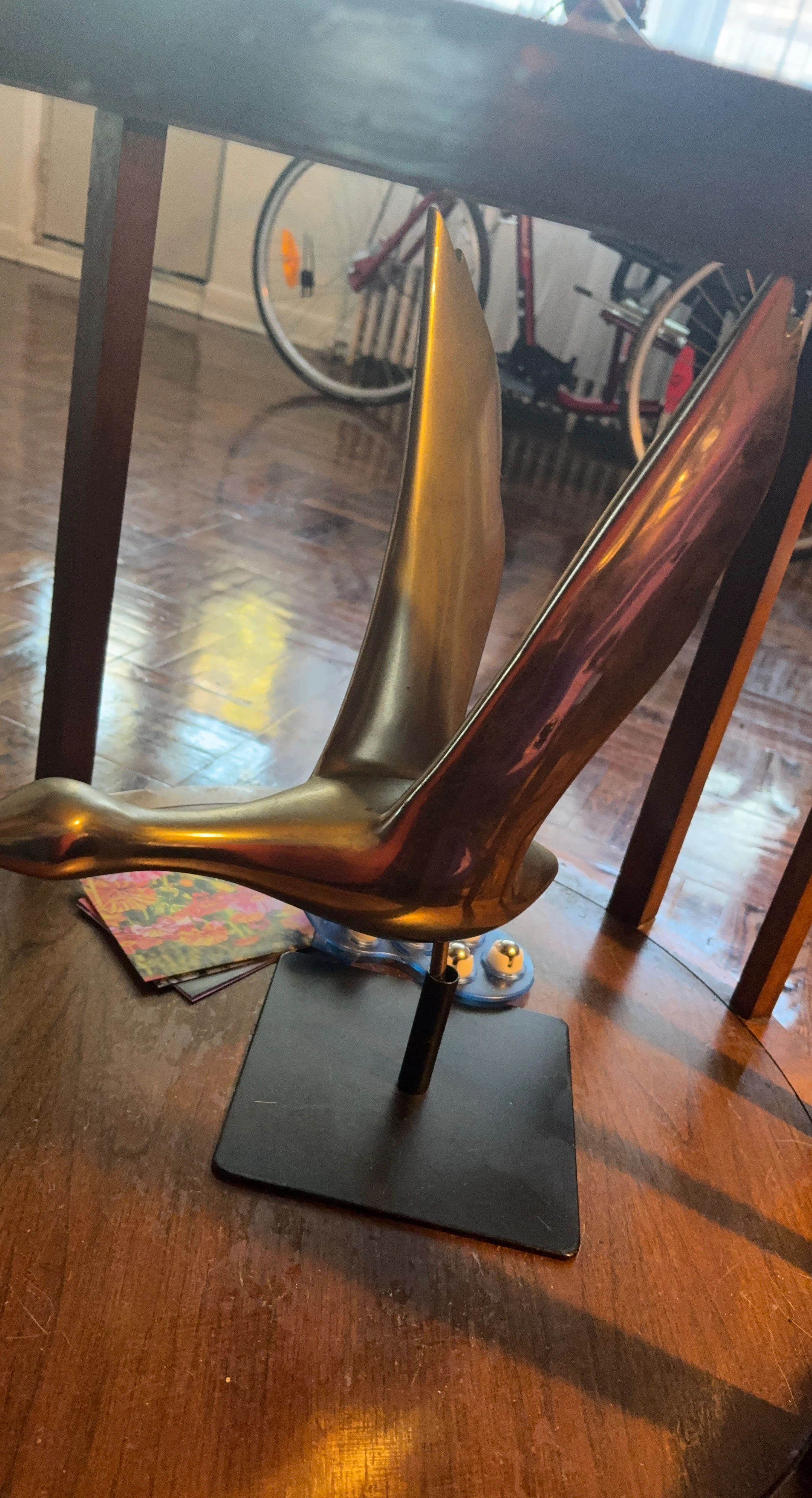 Vintage Brass Flying Bird Sculpture - photo 2