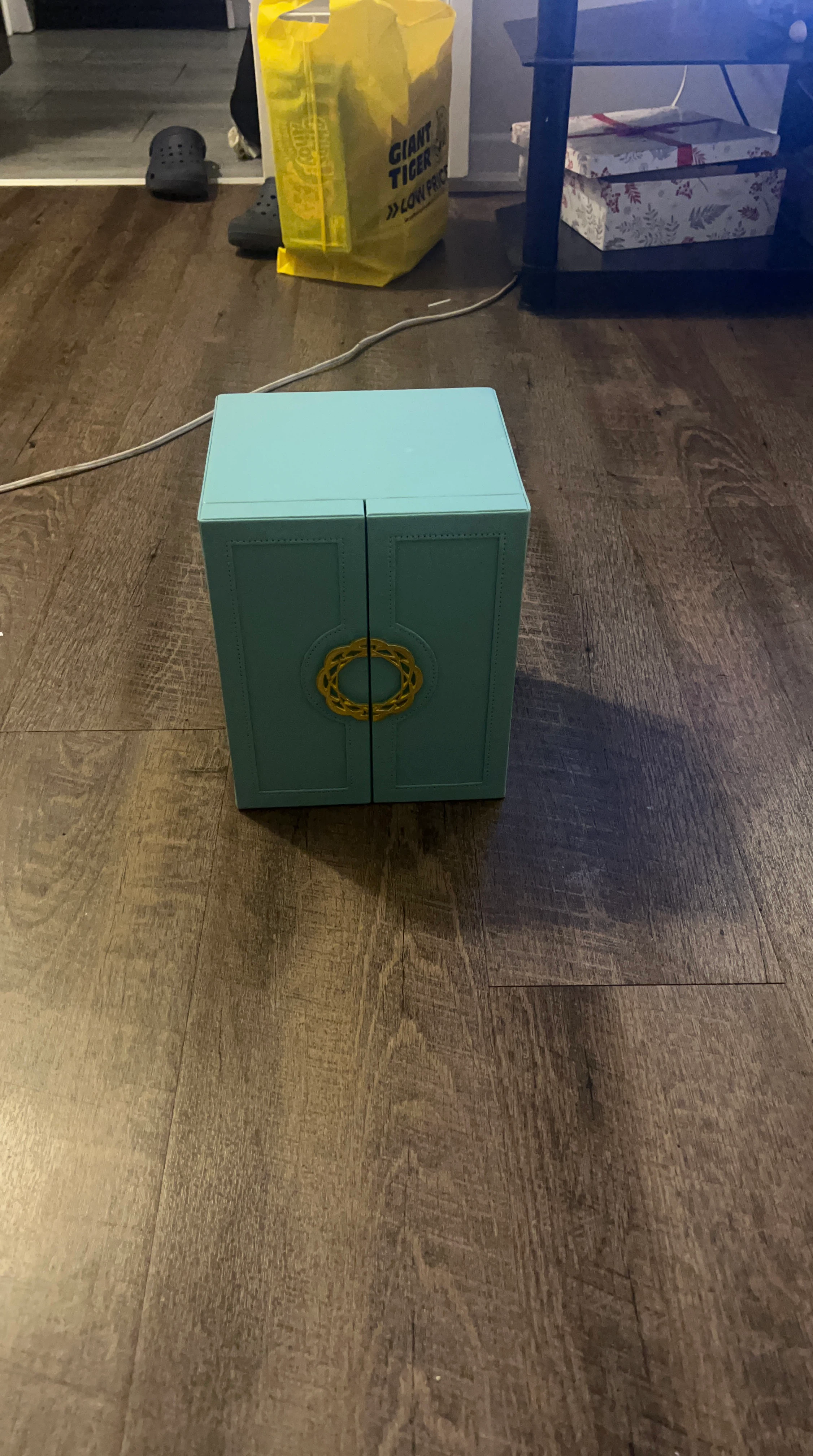 Teal Faux Leather Jewelry Box
