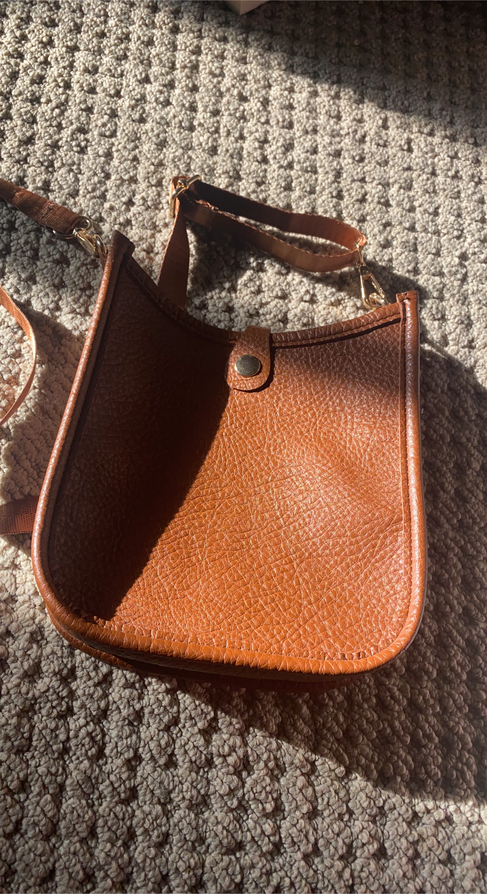 Brown faux leather Crossbody Bag